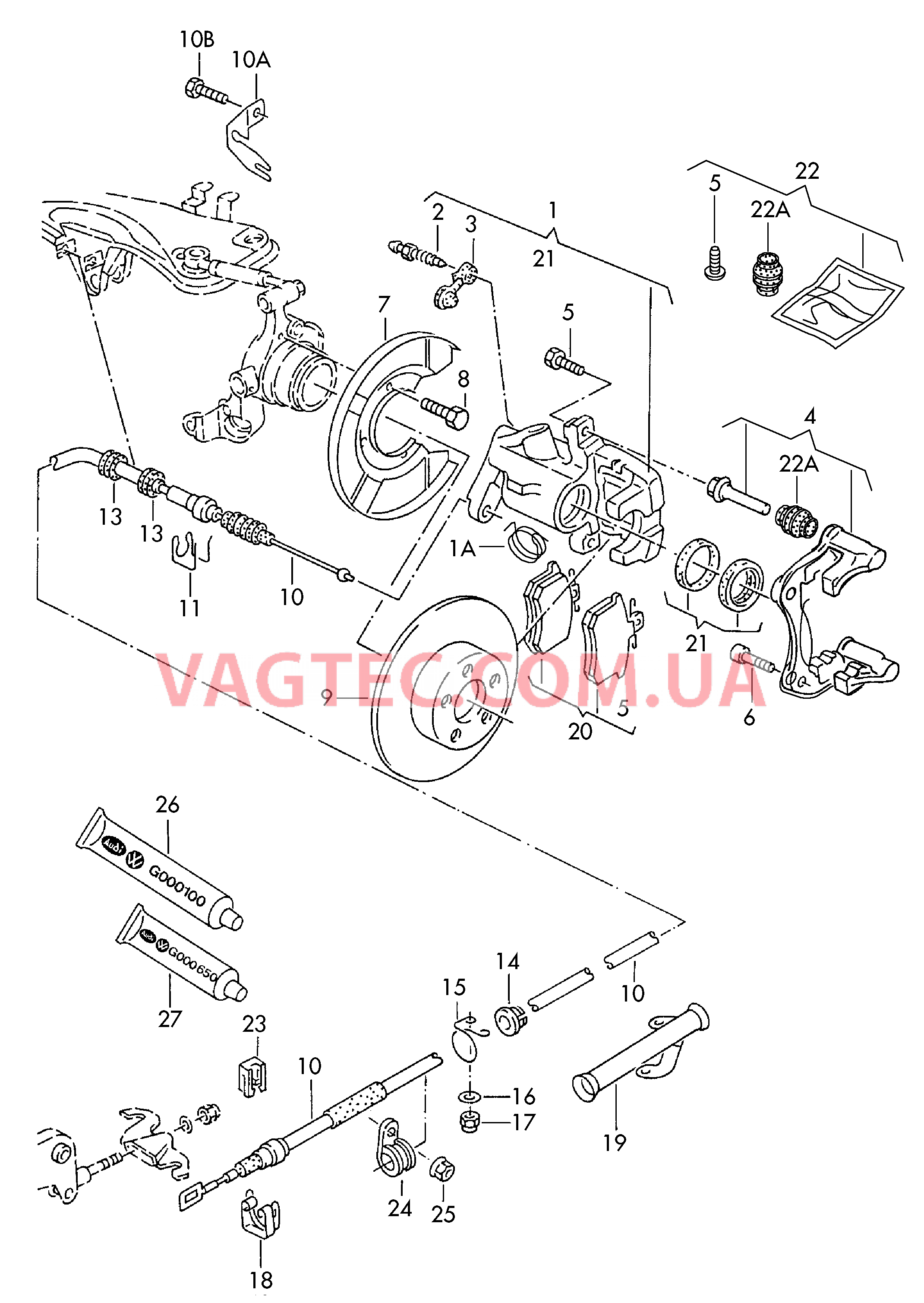 Торм. мех. с плав. суппортом  Тормозной диск (вентилир.)  для AUDI A8 2003