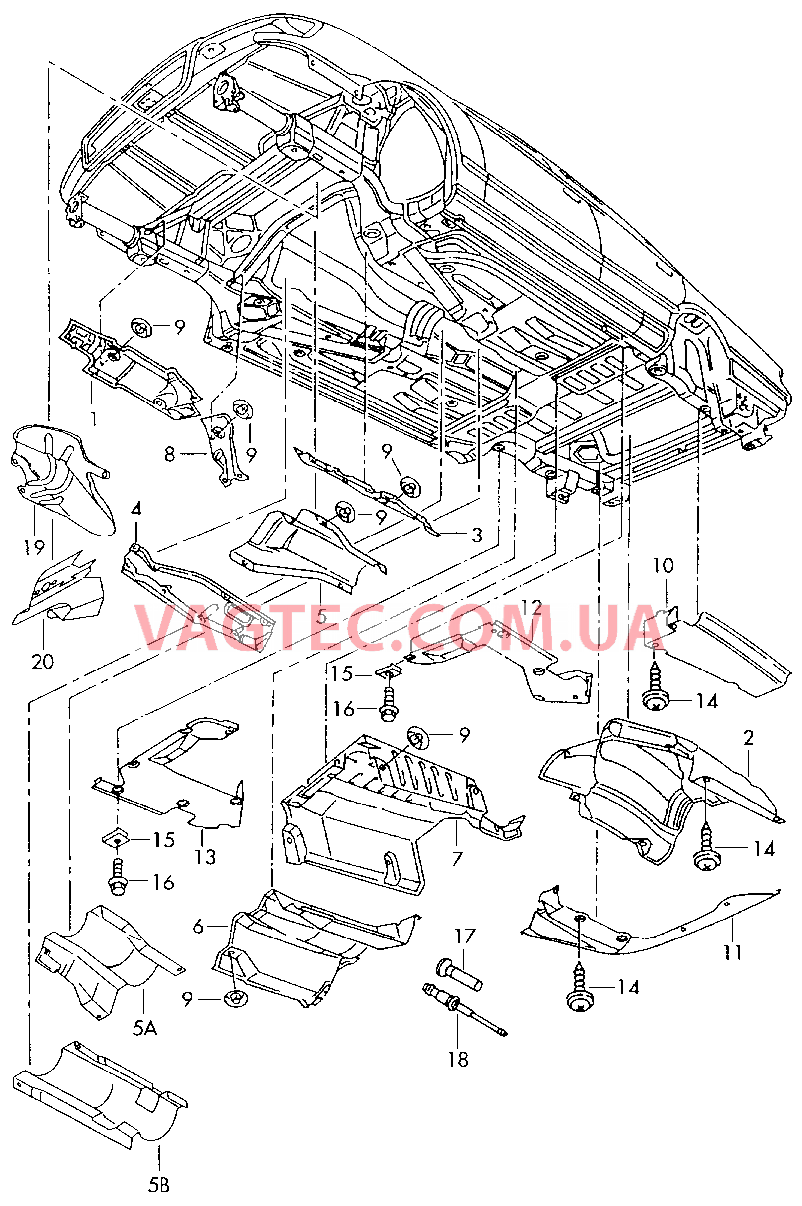 Теплоизоляция днища  для AUDI A8 2003