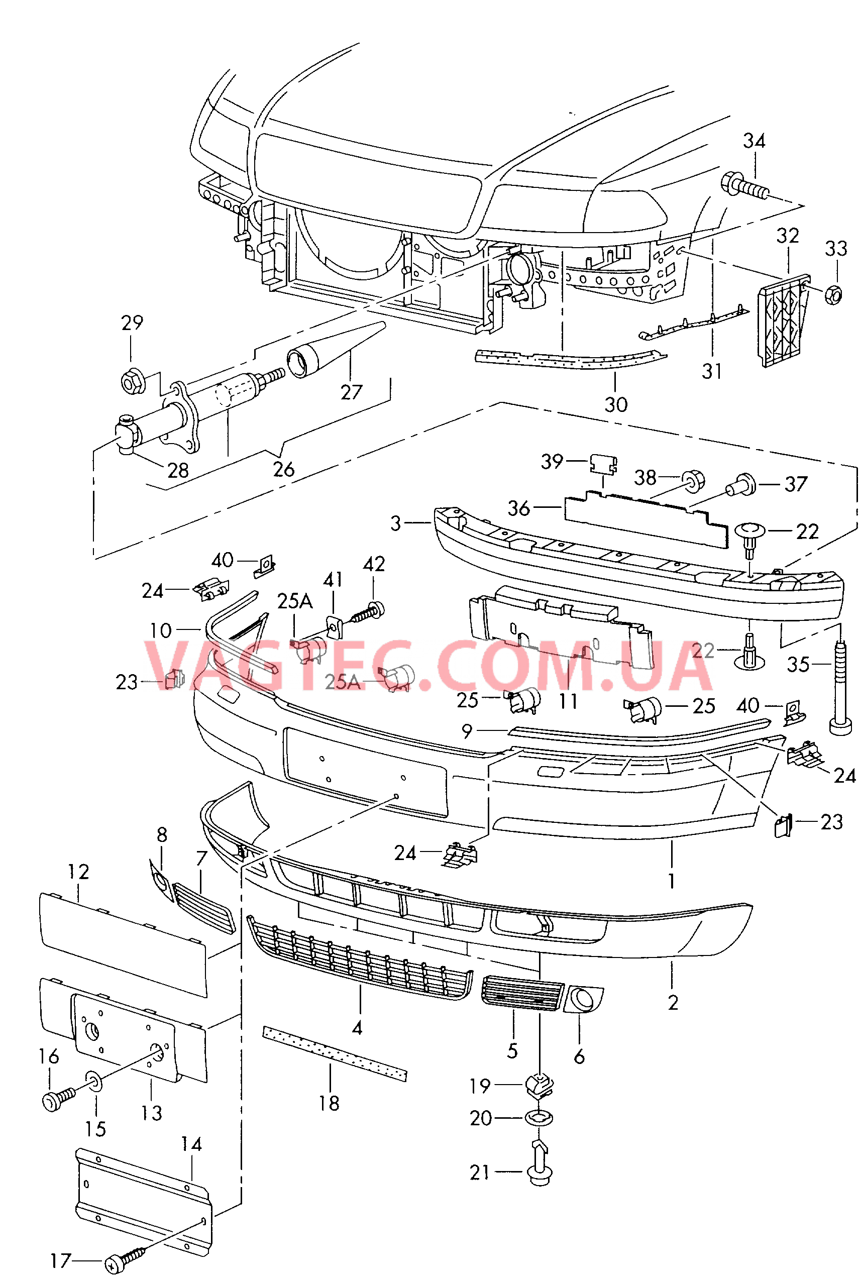 Бампер  для AUDI A8 2002