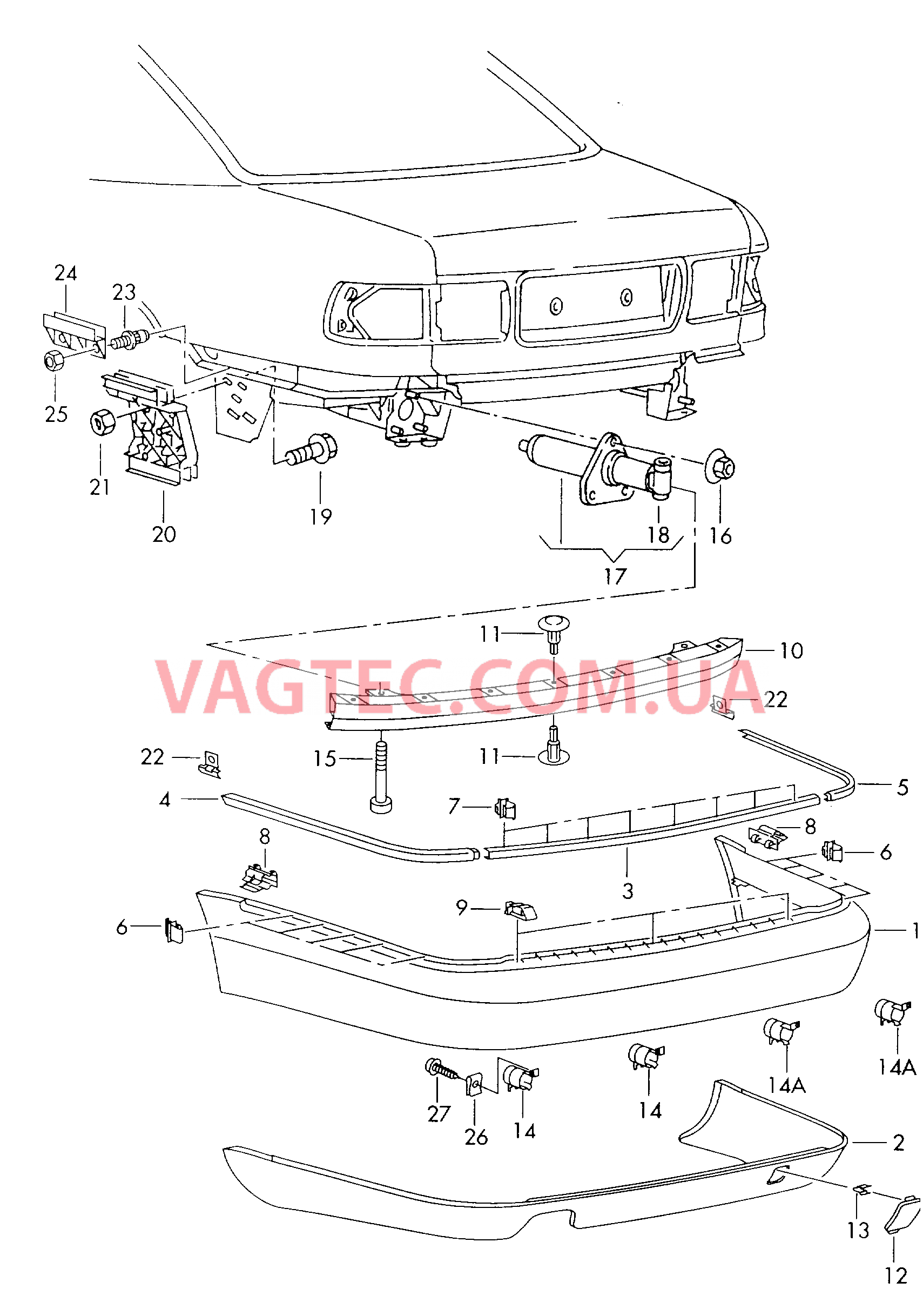 Бампер  для AUDI A8 2003