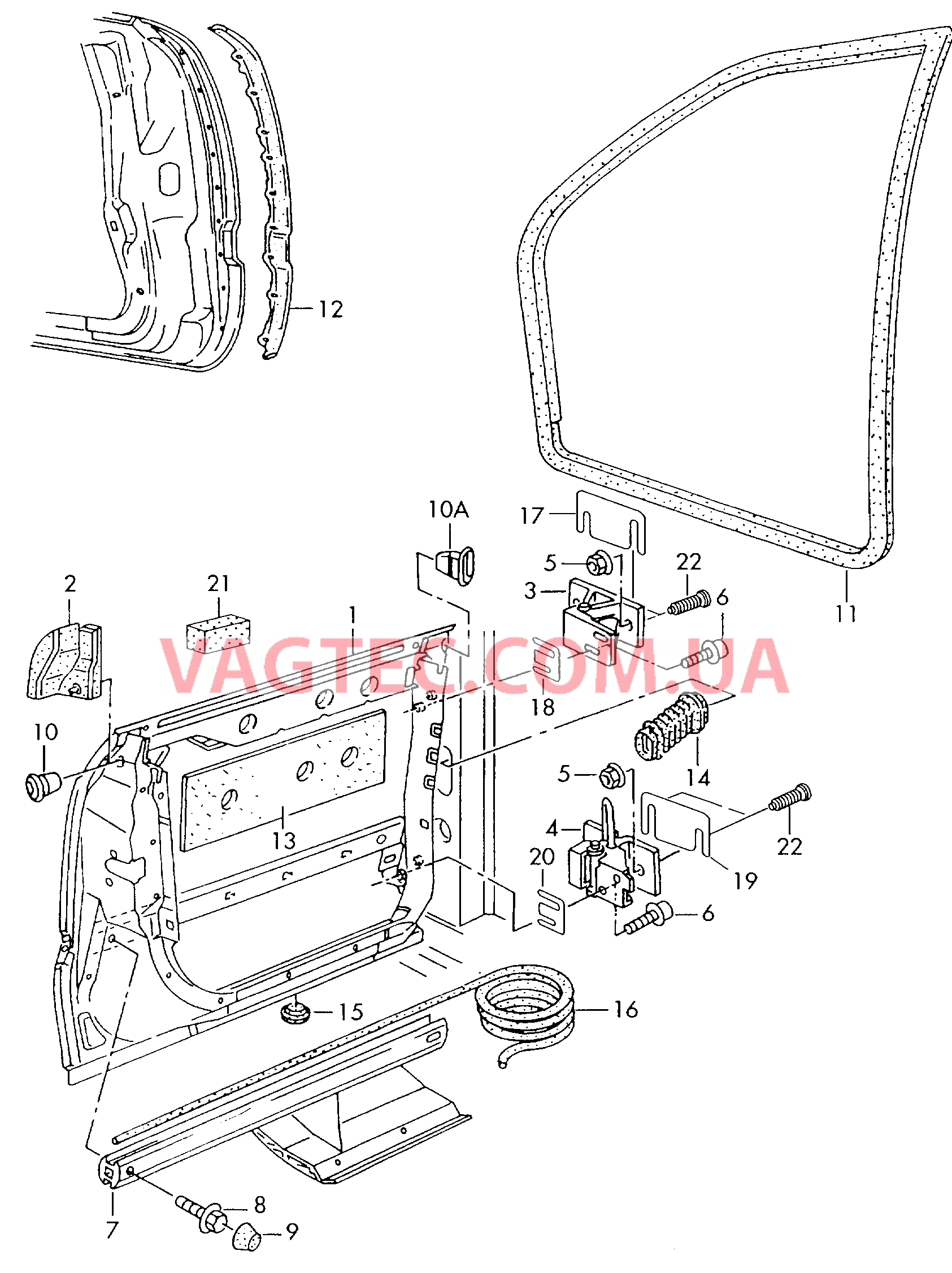 Двери Петля двери Уплотнитель двери  для AUDI A8Q 2001