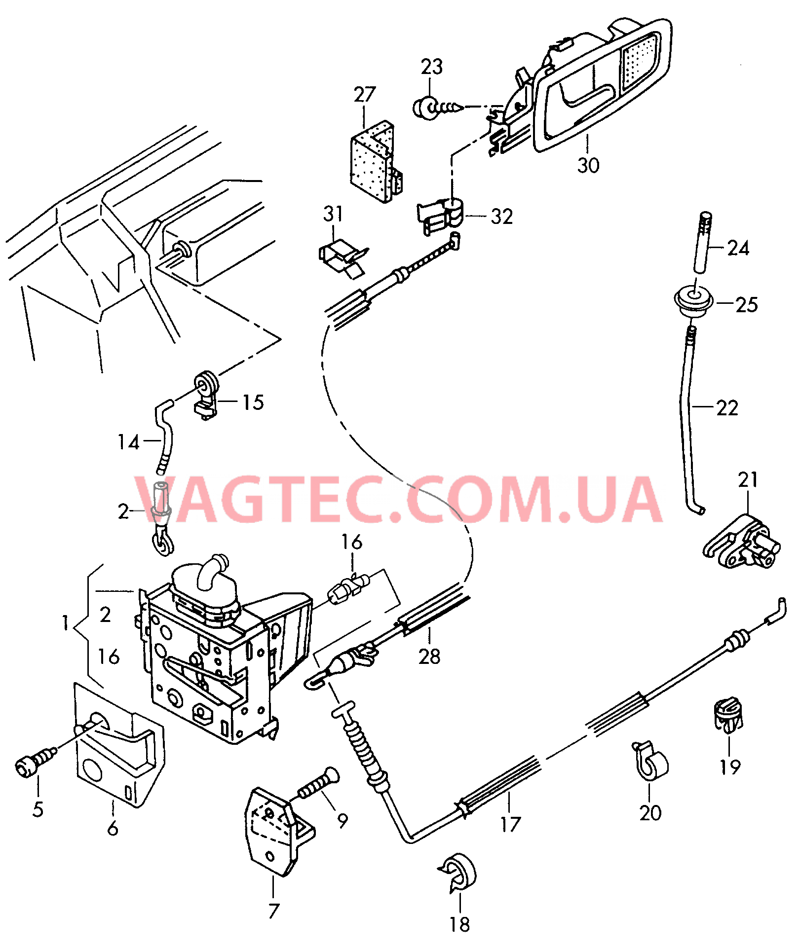 Рычаг привода дверного замка Замок двери  для AUDI A8 2003