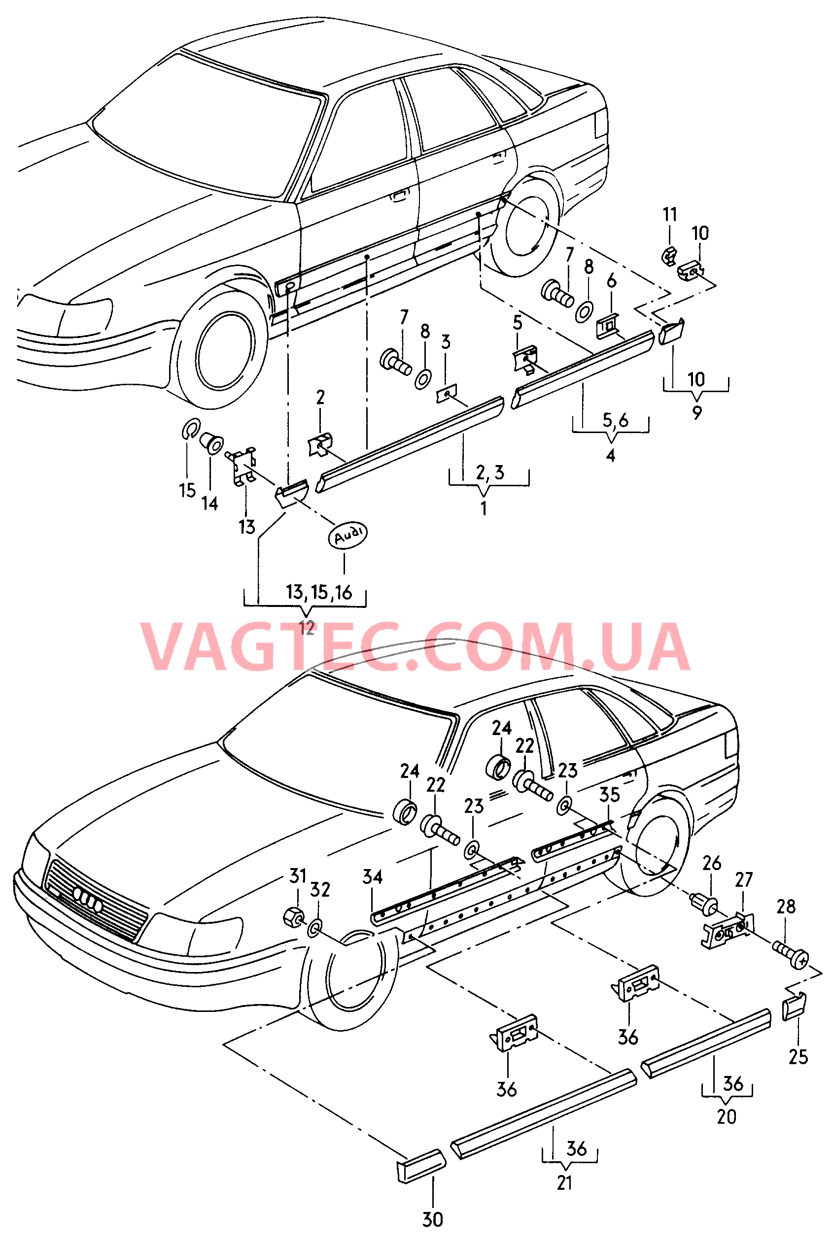 AUDI A8 Декор. накладки и облицовки для крыльев, дверей и боковины  для AUDI A8 2001