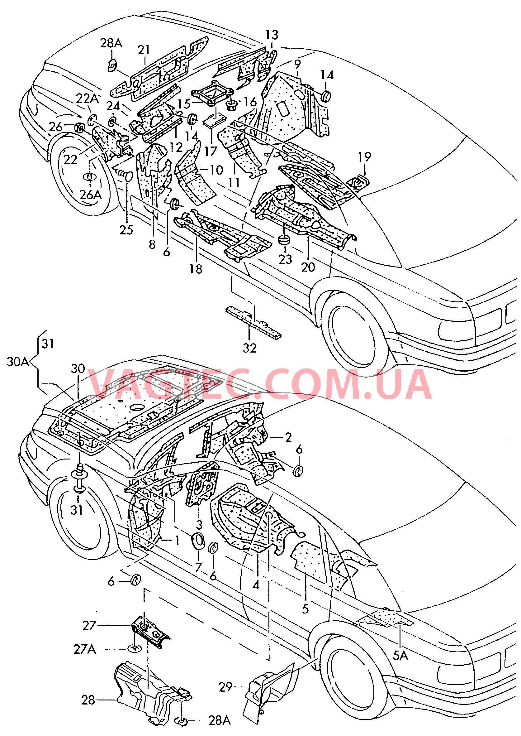 Шумоизоляция пола, моторного щита и туннеля  Шумоизоляция для крышки  для AUDI A8Q 2007