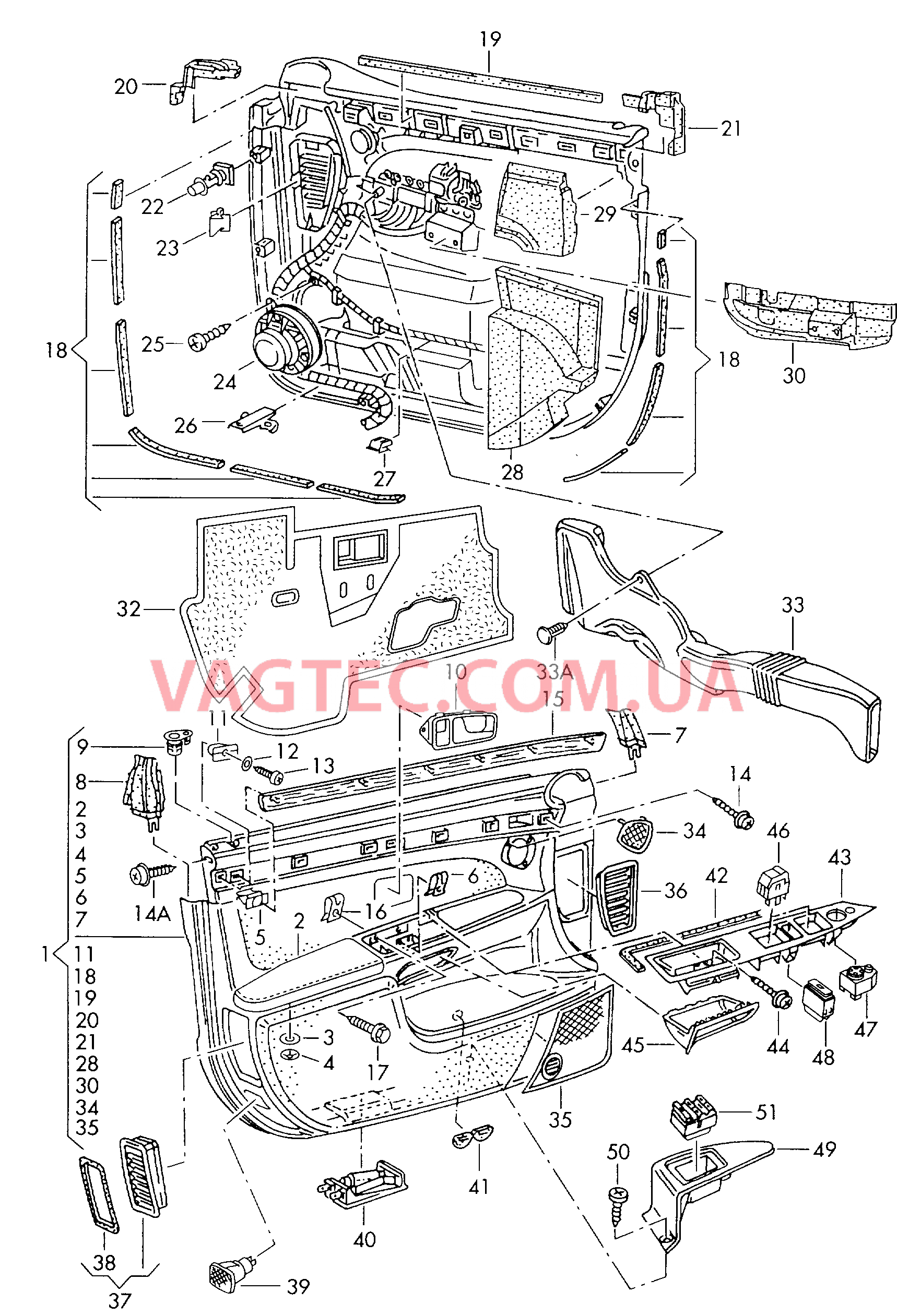 Обшивки дверей  для AUDI A8 2003