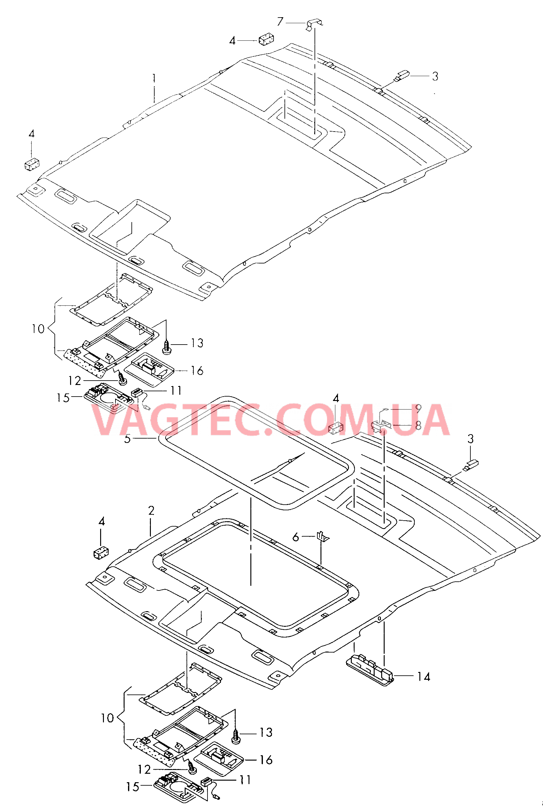 Обивка крыши  для AUDI A8 2002