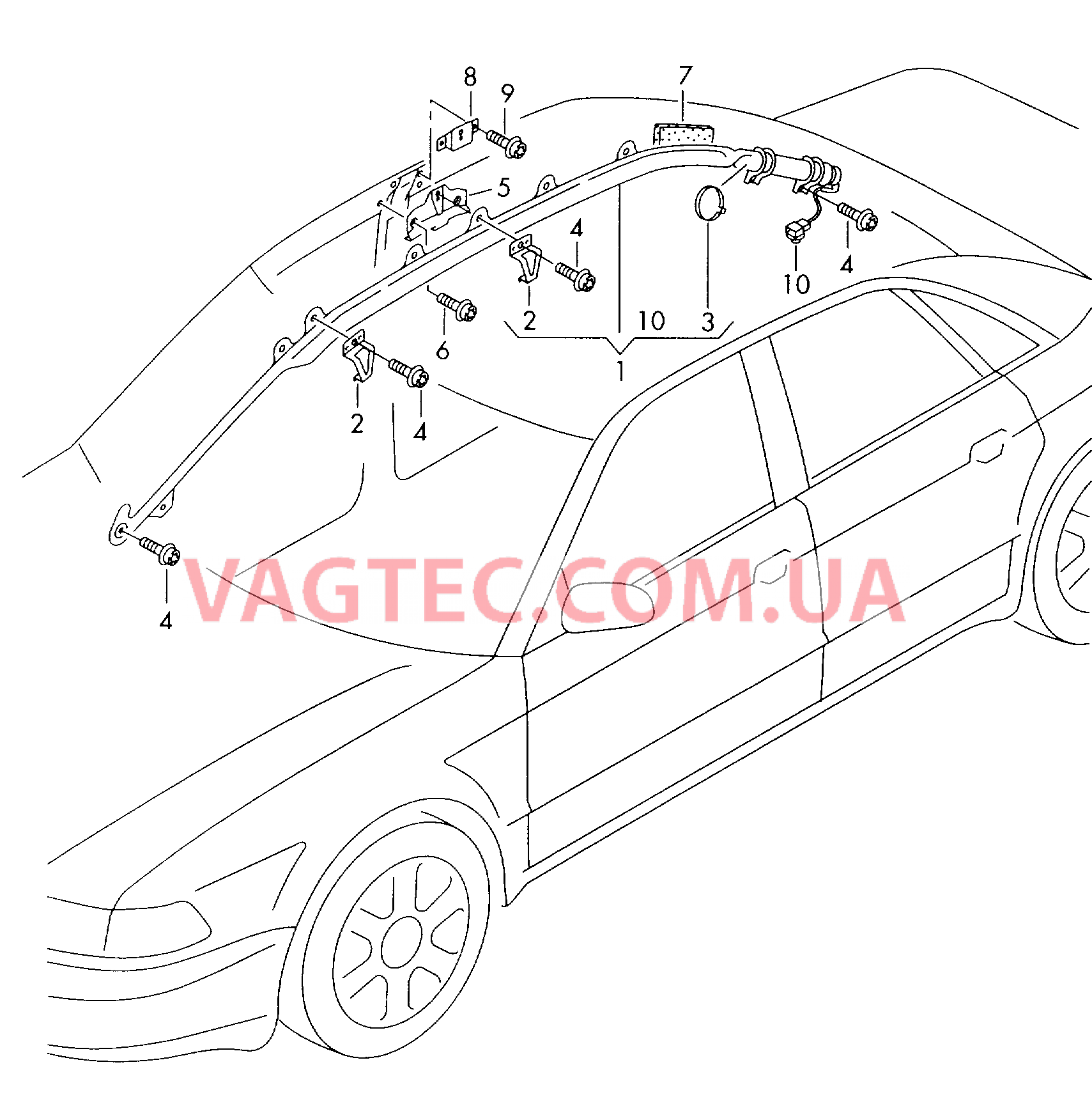 Модуль подушки без. для головы  для AUDI A6Q 2003