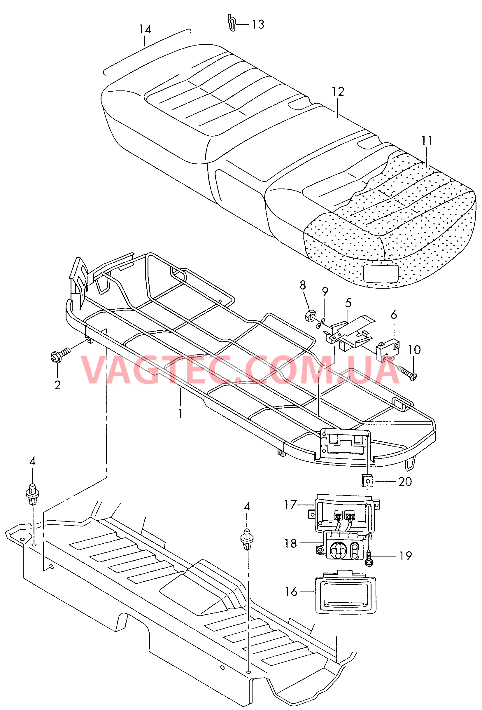 Заднее сиденье  для AUDI A8Q 2000