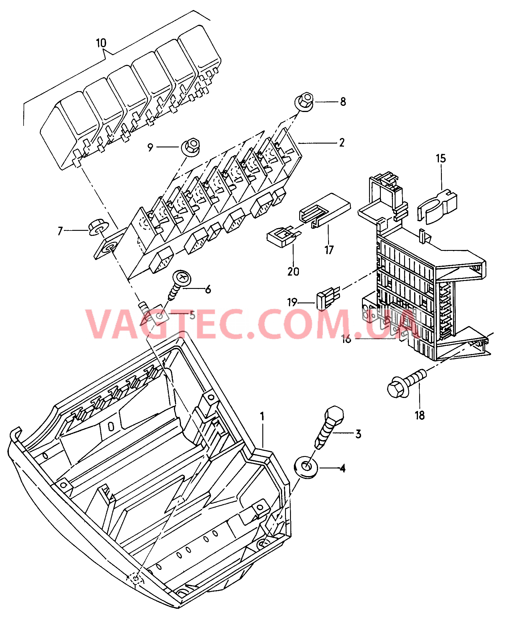 Блок коммутационный Конт. колодка плавк. предохр.  для AUDI A8 2002