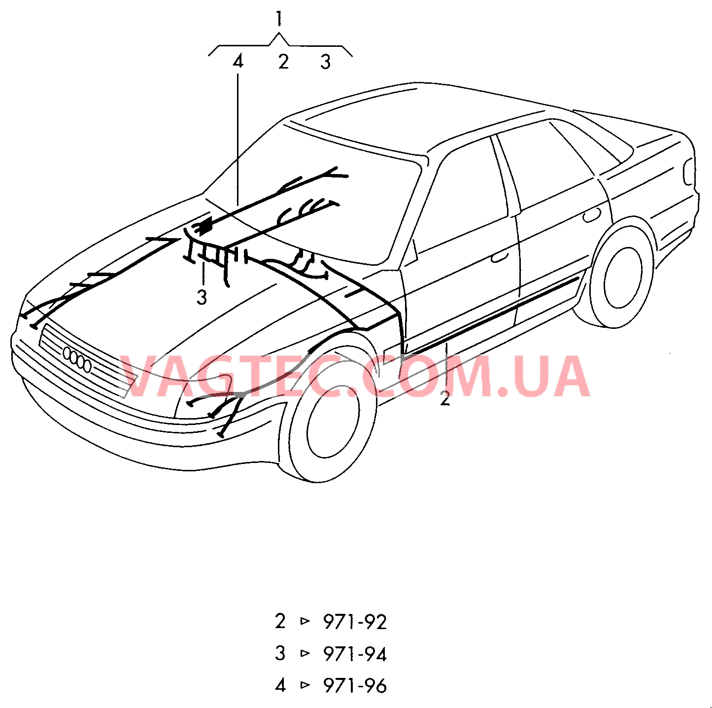 Жгут проводов панели приборов и моторного отсека  для AUDI A8 2002