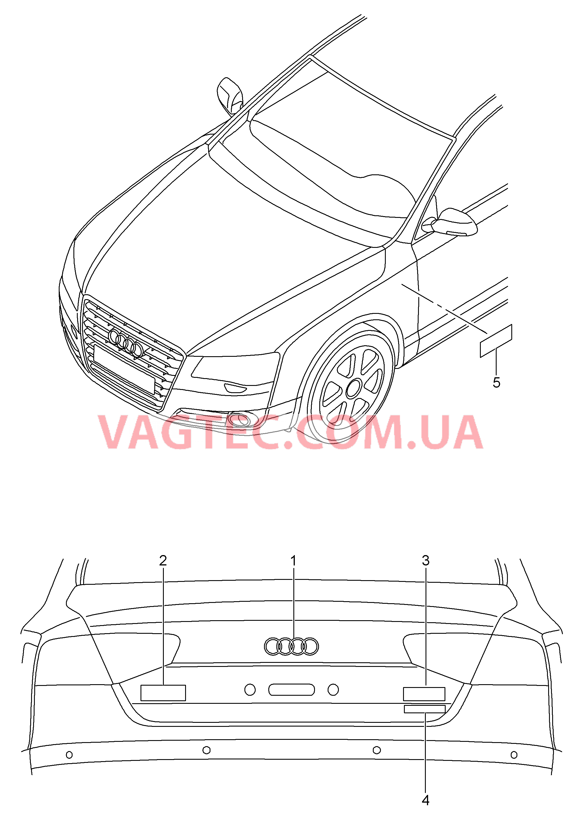 Надписи  для AUDI A8Q 2017