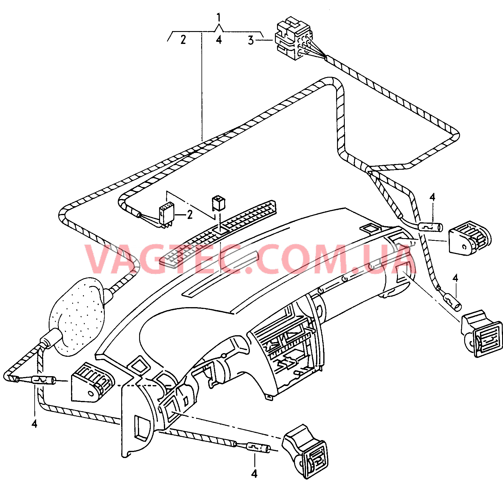 Жгут проводов для воздуховода  для AUDI A8Q 2000