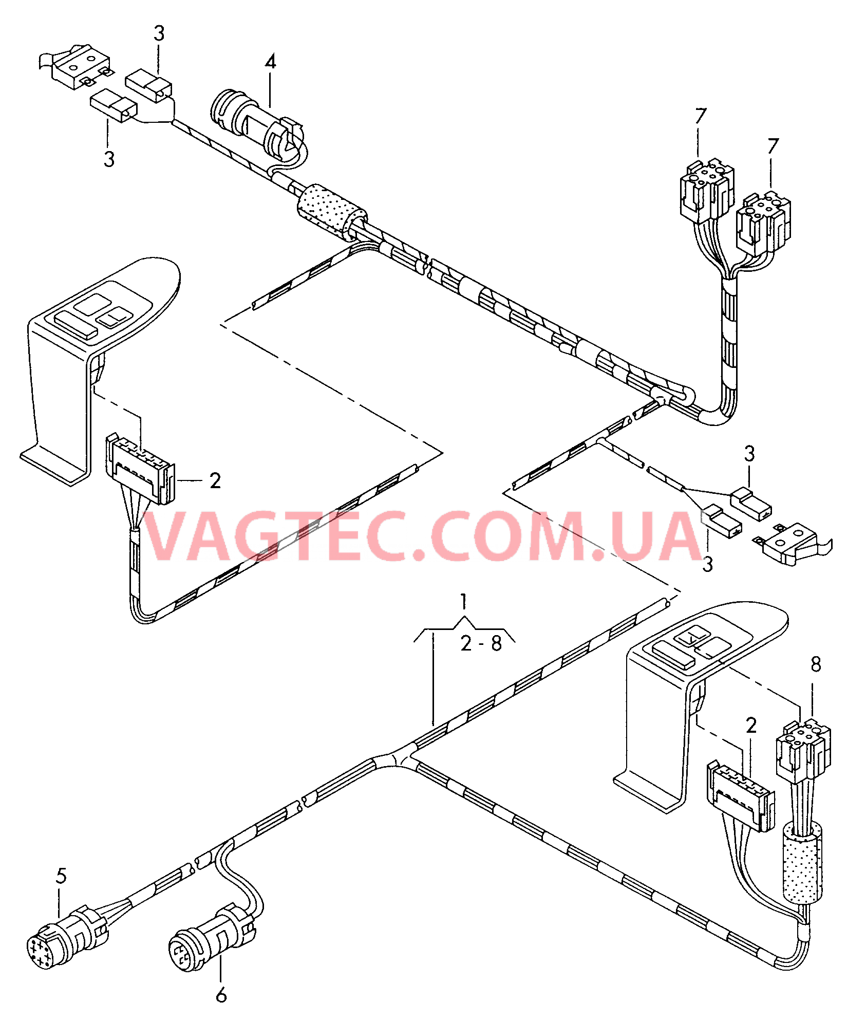 Жгут проводов сиденьяс электрорегулировкой   F             >> 4D-Y-020 000 для AUDI A8 2002