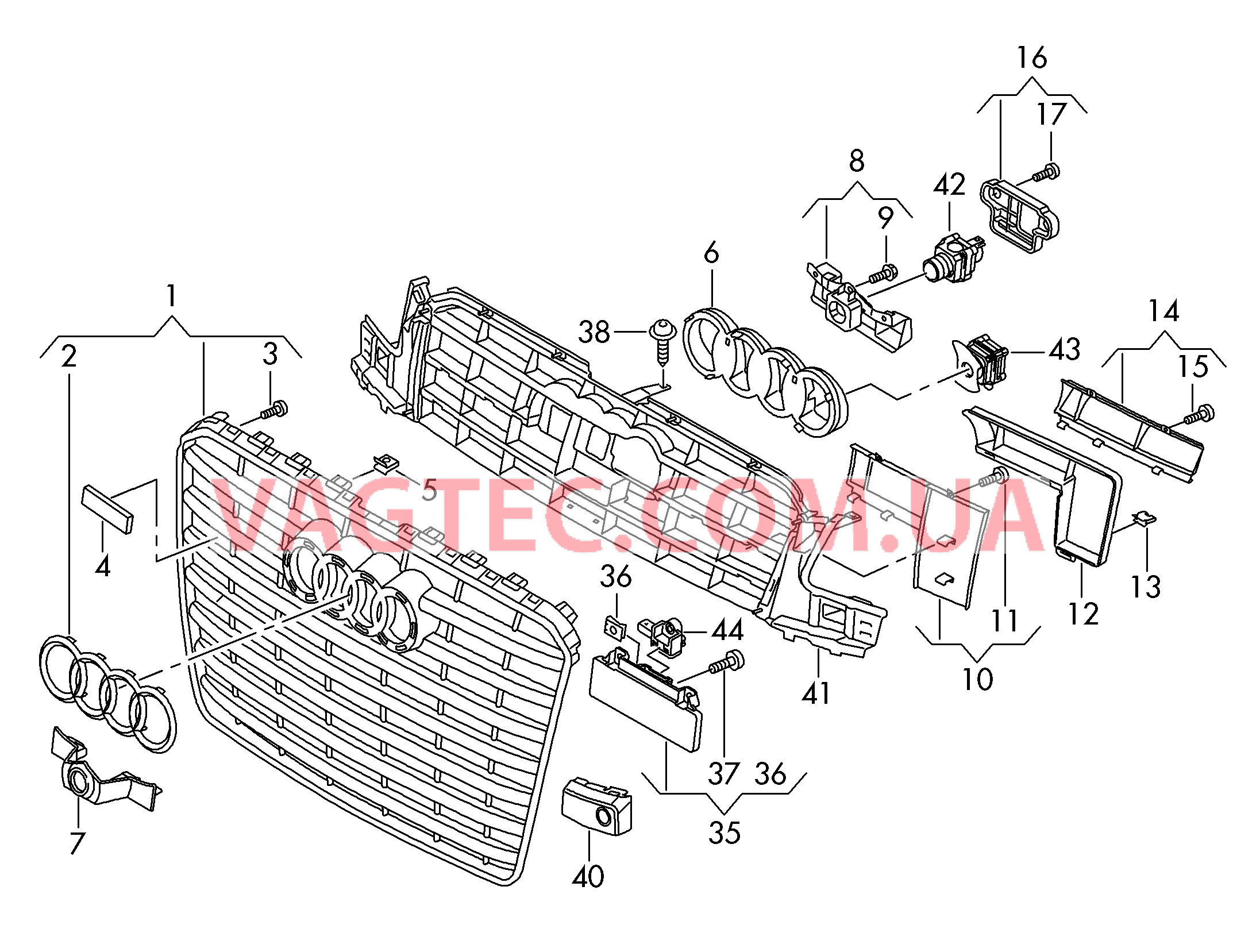 Решётка радиатора  для AUDI A8 2017