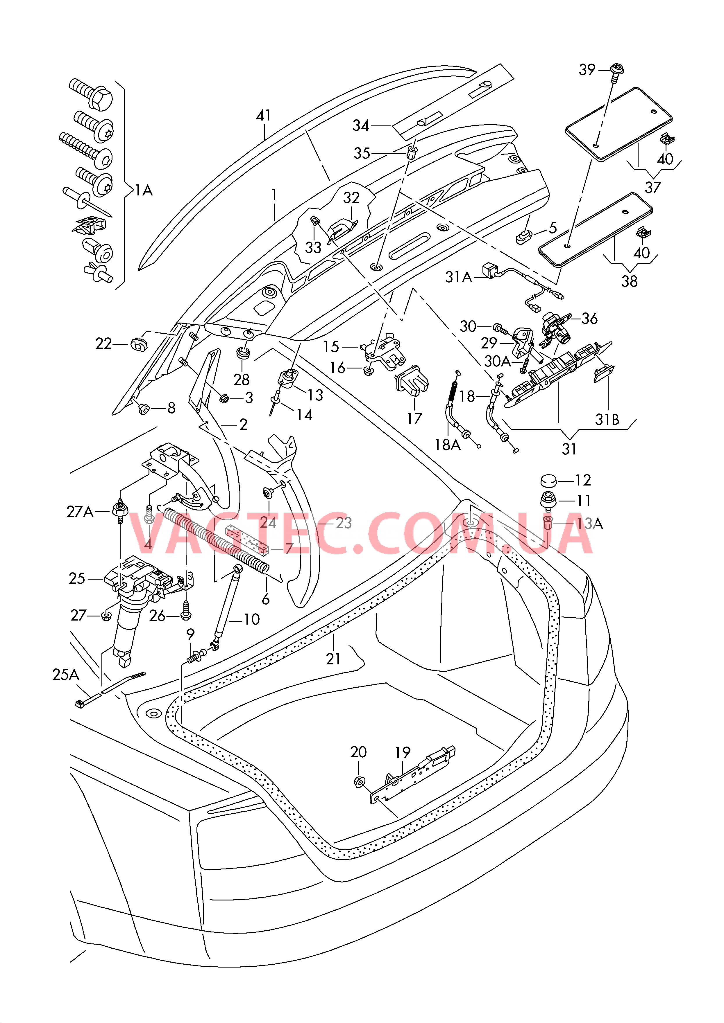 Крышка багажного отсека  для AUDI A8 2017