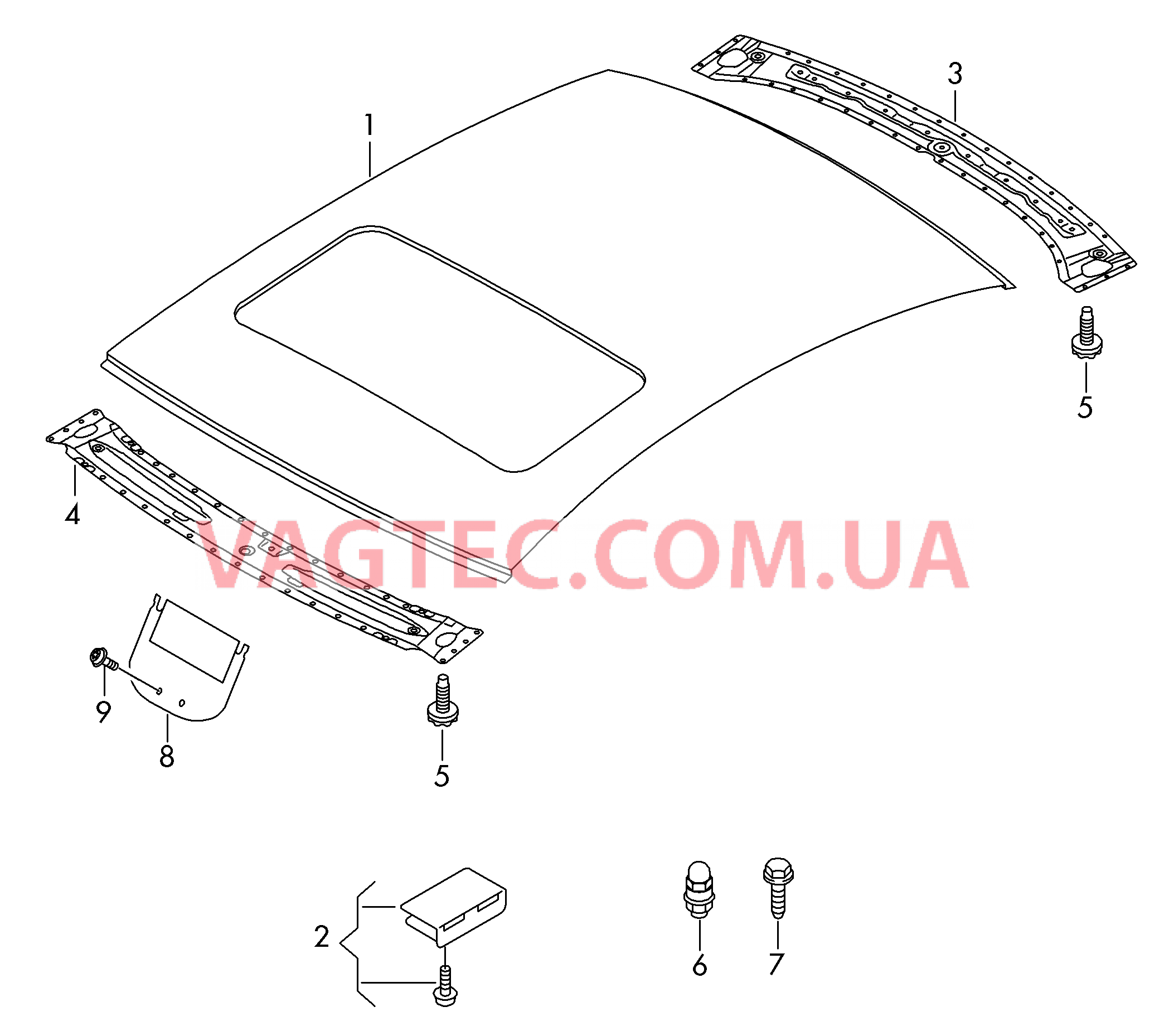 Крыша  для AUDI A8Q 2014