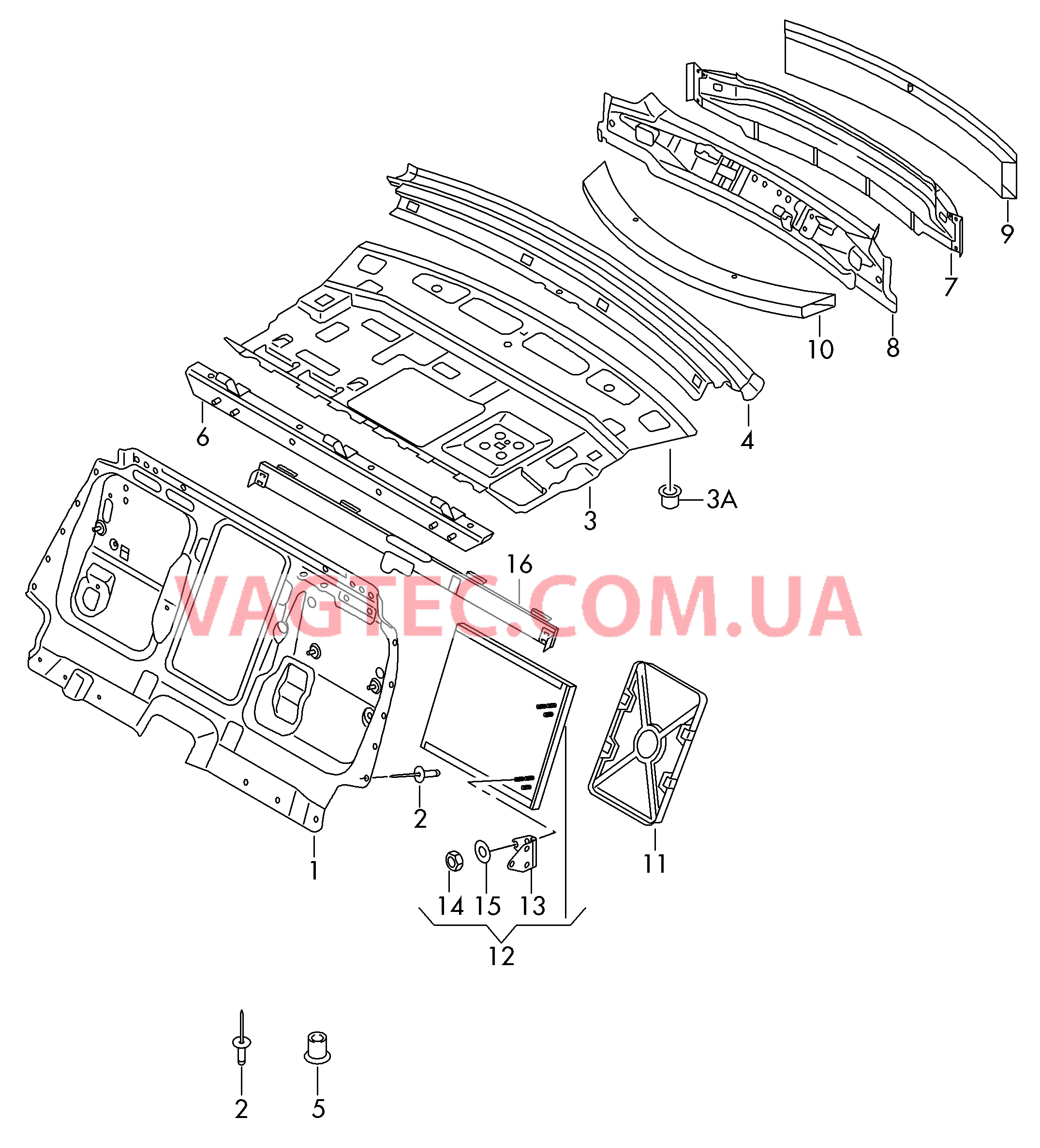Перегородка Задняя панель  для AUDI A8 2010-1