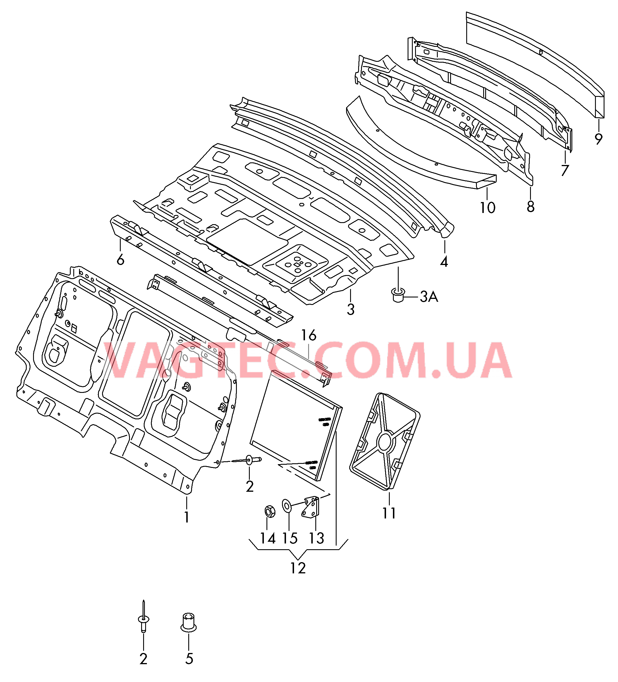 Перегородка Задняя панель  для AUDI A8Q 2012