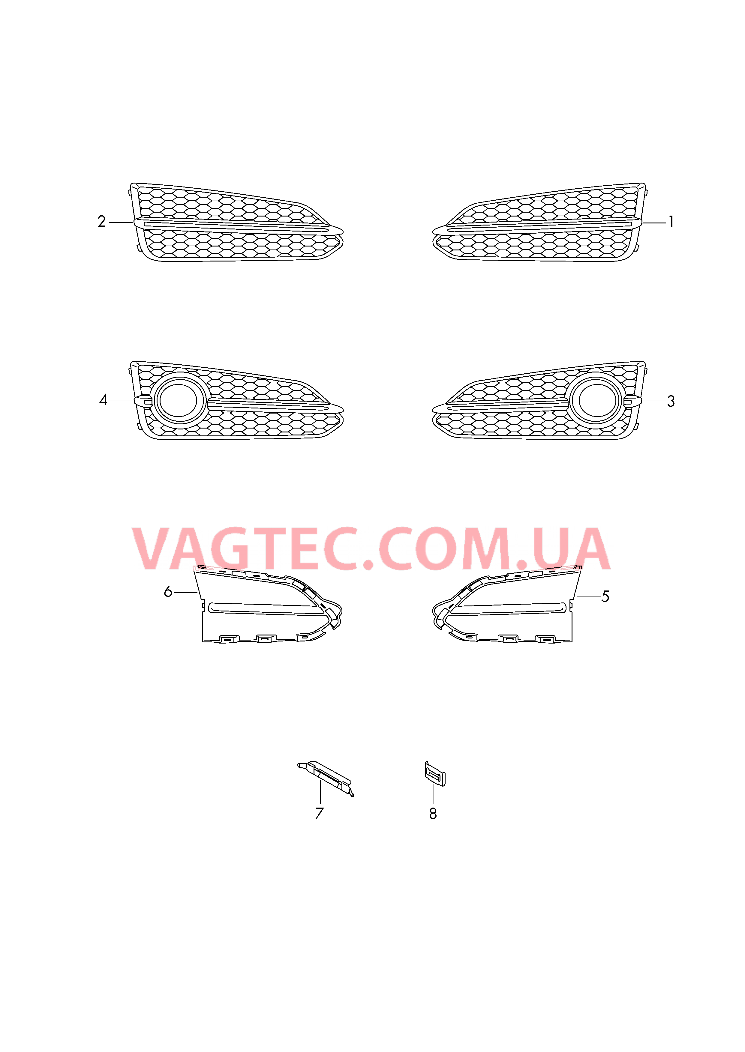 Решетка, воздухонаправляющая  для AUDI A8 2016