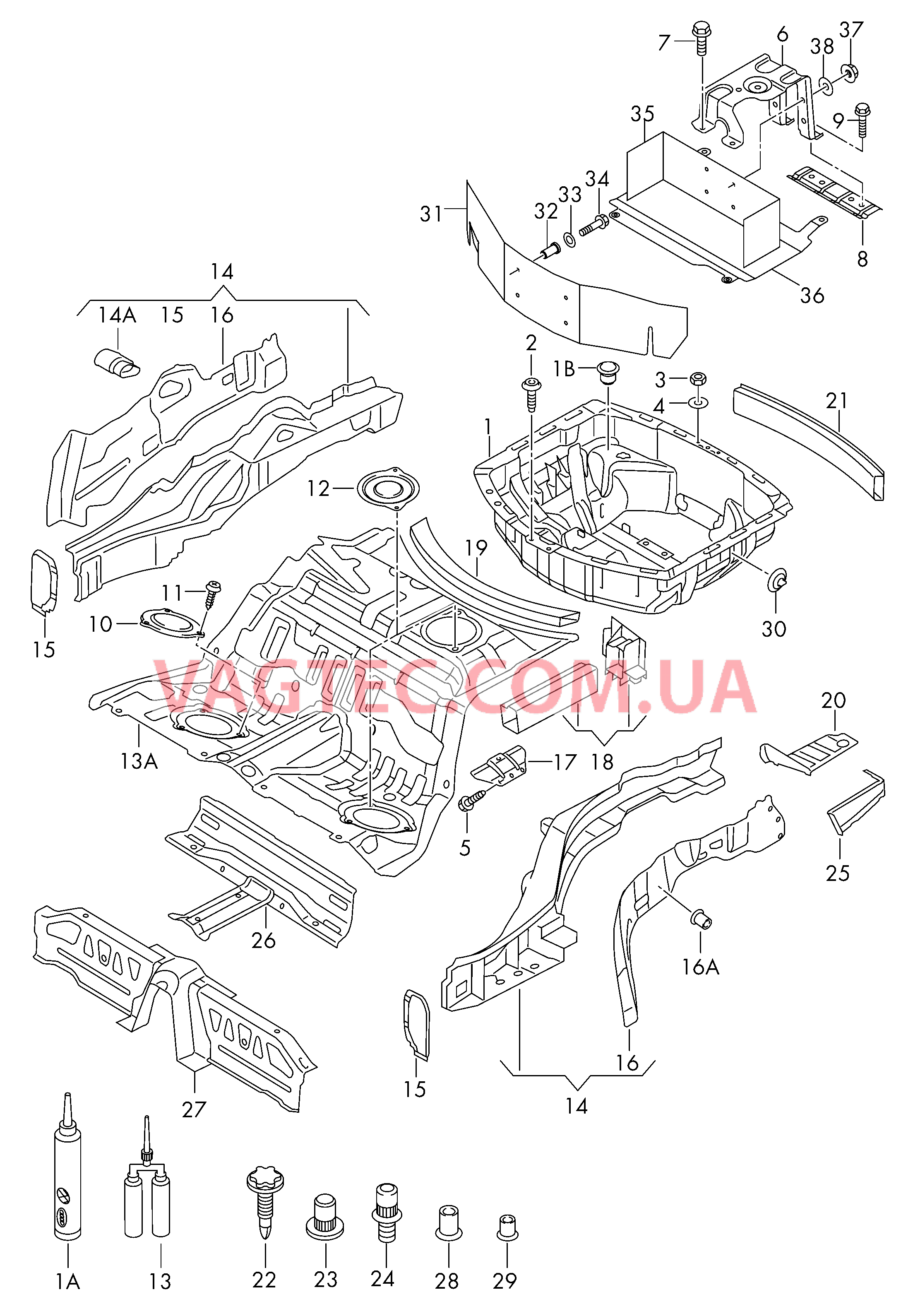 Детали нижней части кузова Лонжерон  для AUDI A8Q 2017