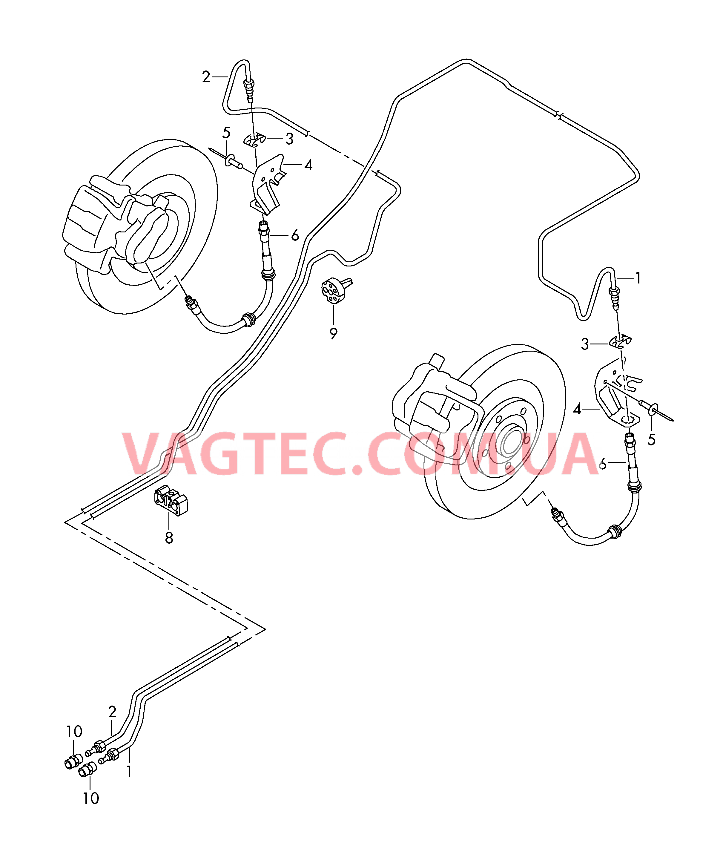 Тормозная трубка Тормозной шланг  для AUDI A8Q 2015