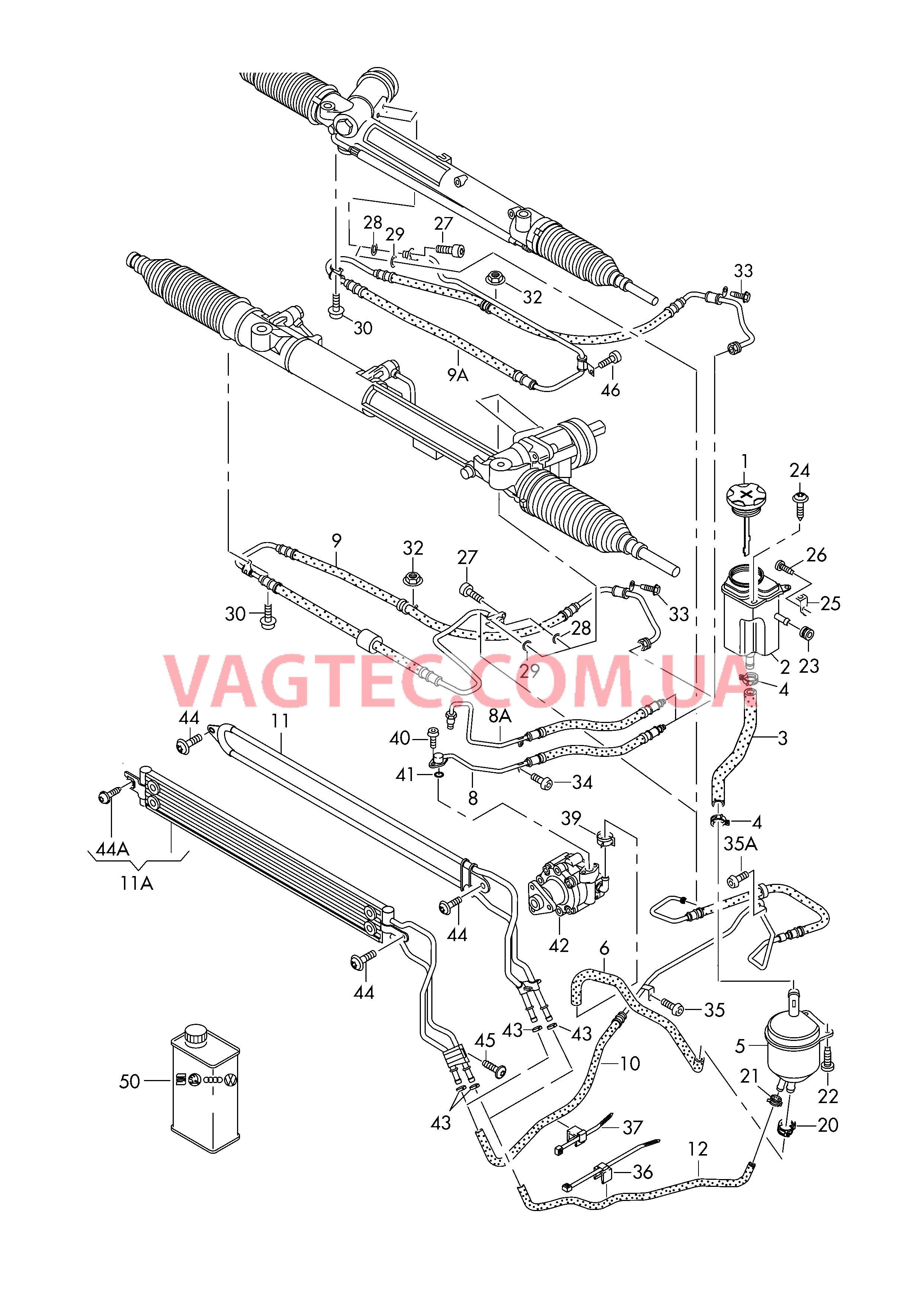 Масляный бачок с соединительными деталями, шлангами  для AUDI A8 2011