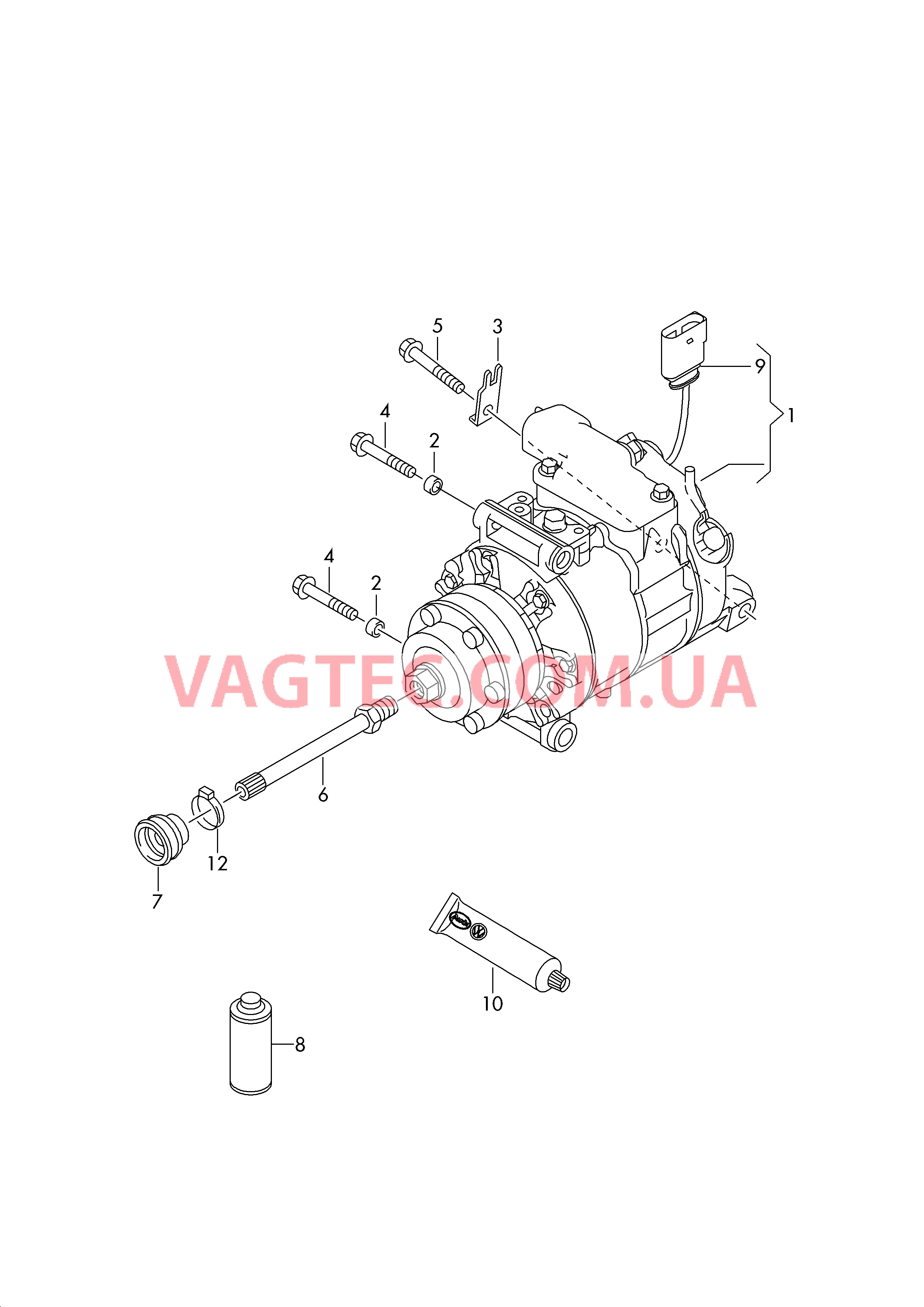 Компрессор климатической уст. Детали соединительные и крепежные для компрессора  для AUDI A8Q 2014