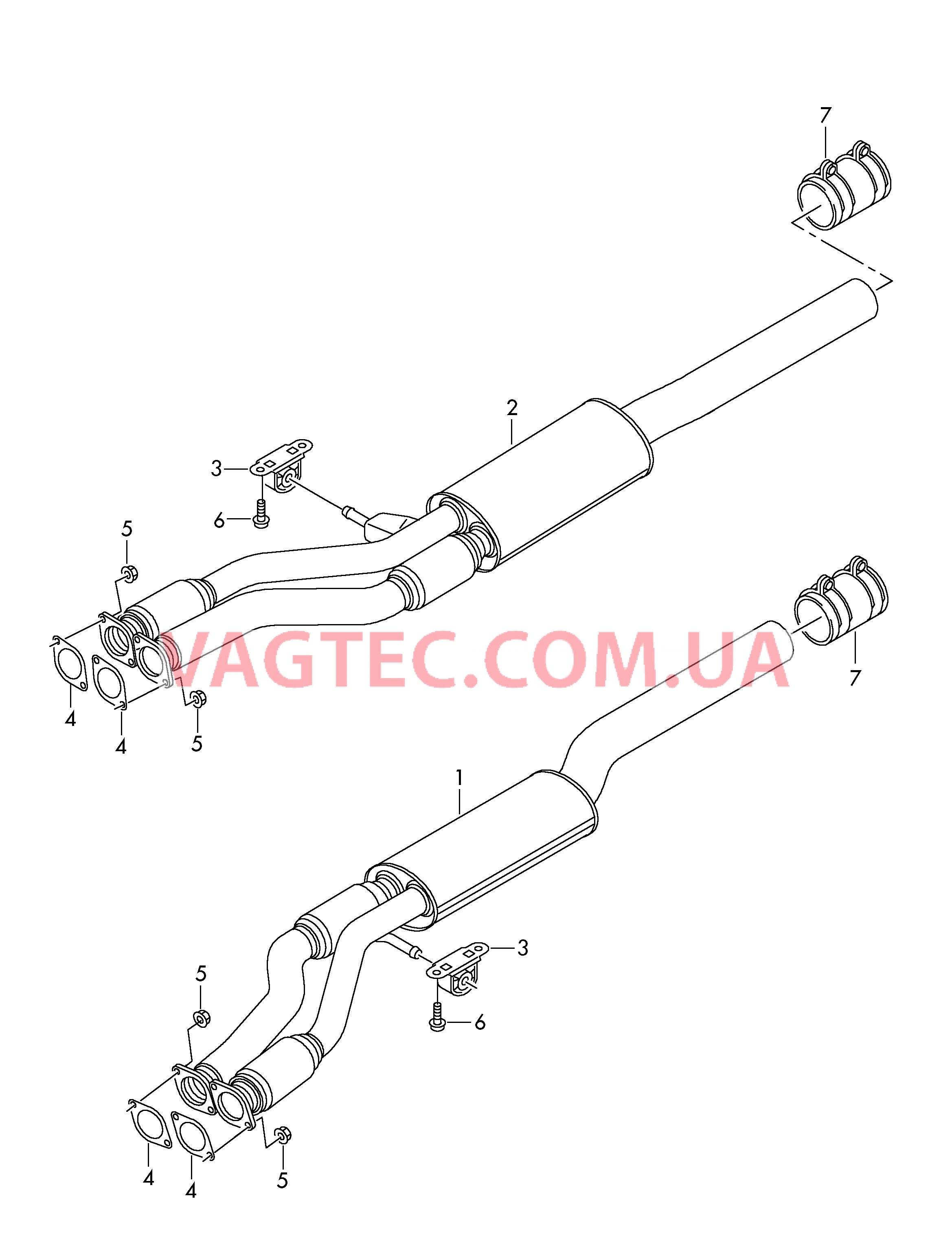 Труба выпуска ОГ с передним глушителем  для AUDI A8 2010-1