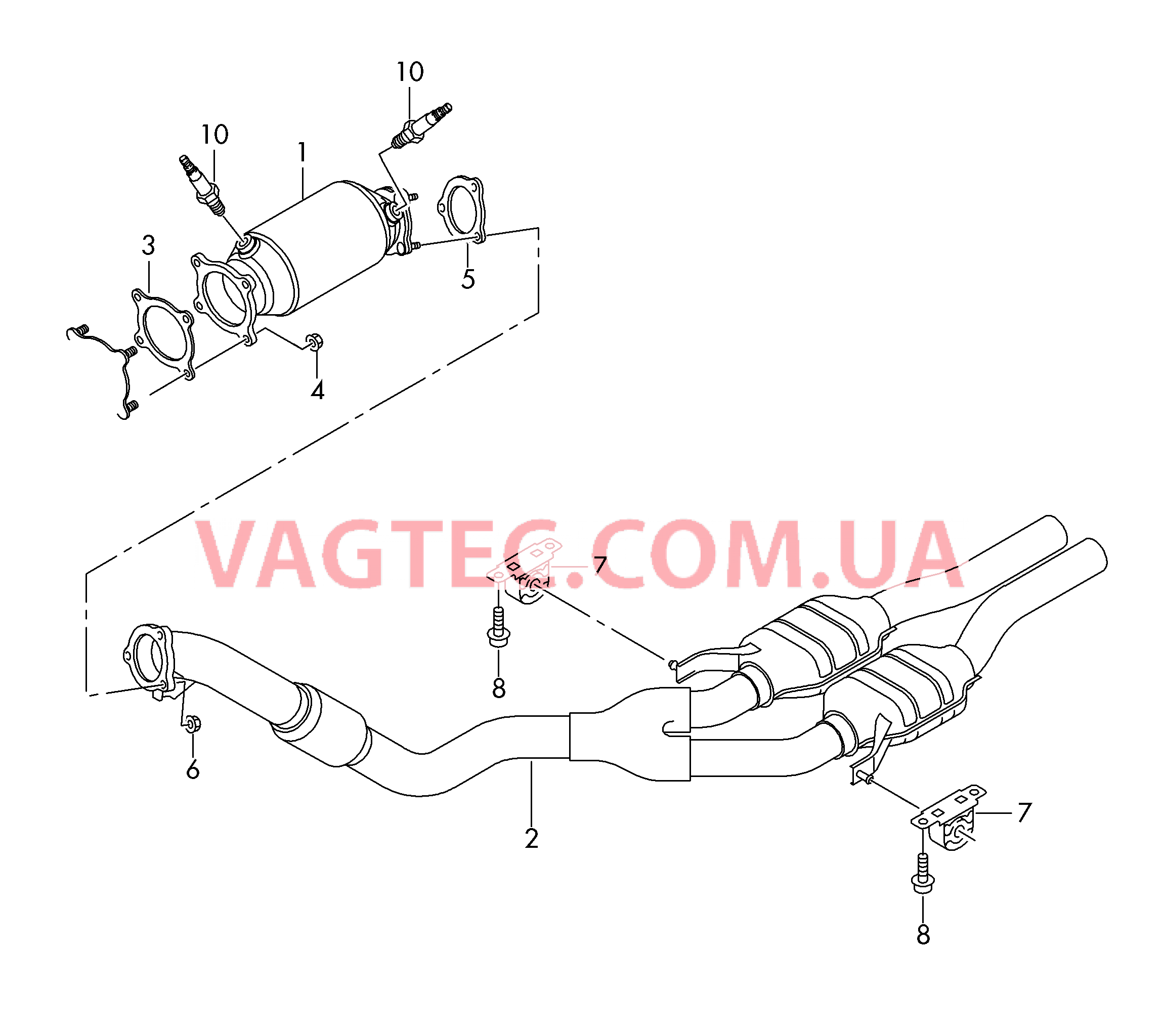 Труба выпуска ОГ с нейтрализат  для AUDI A8Q 2010-1