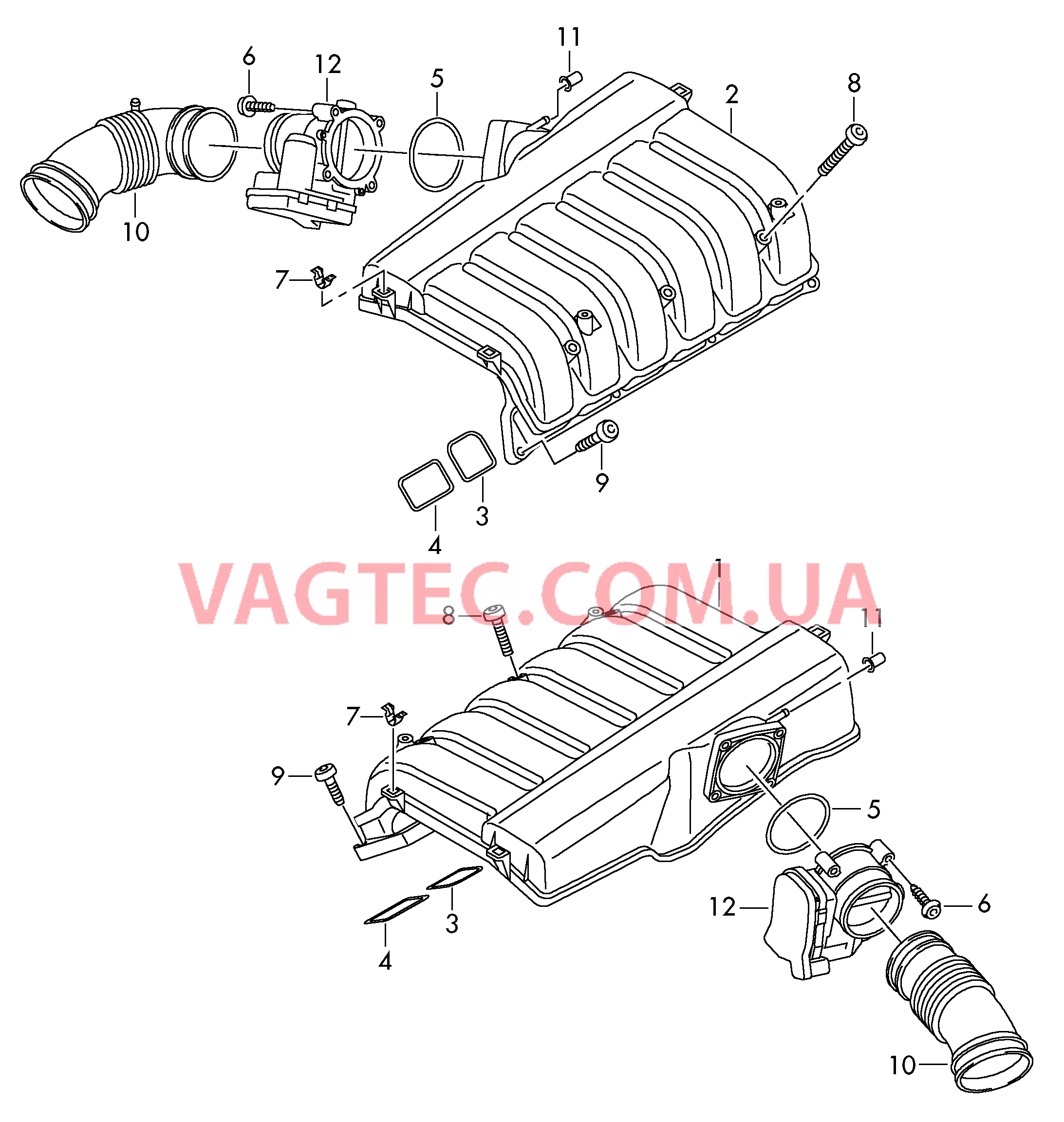 Воздухозаборная труба Корпус дроссельной заслонки  для AUDI A8Q 2017