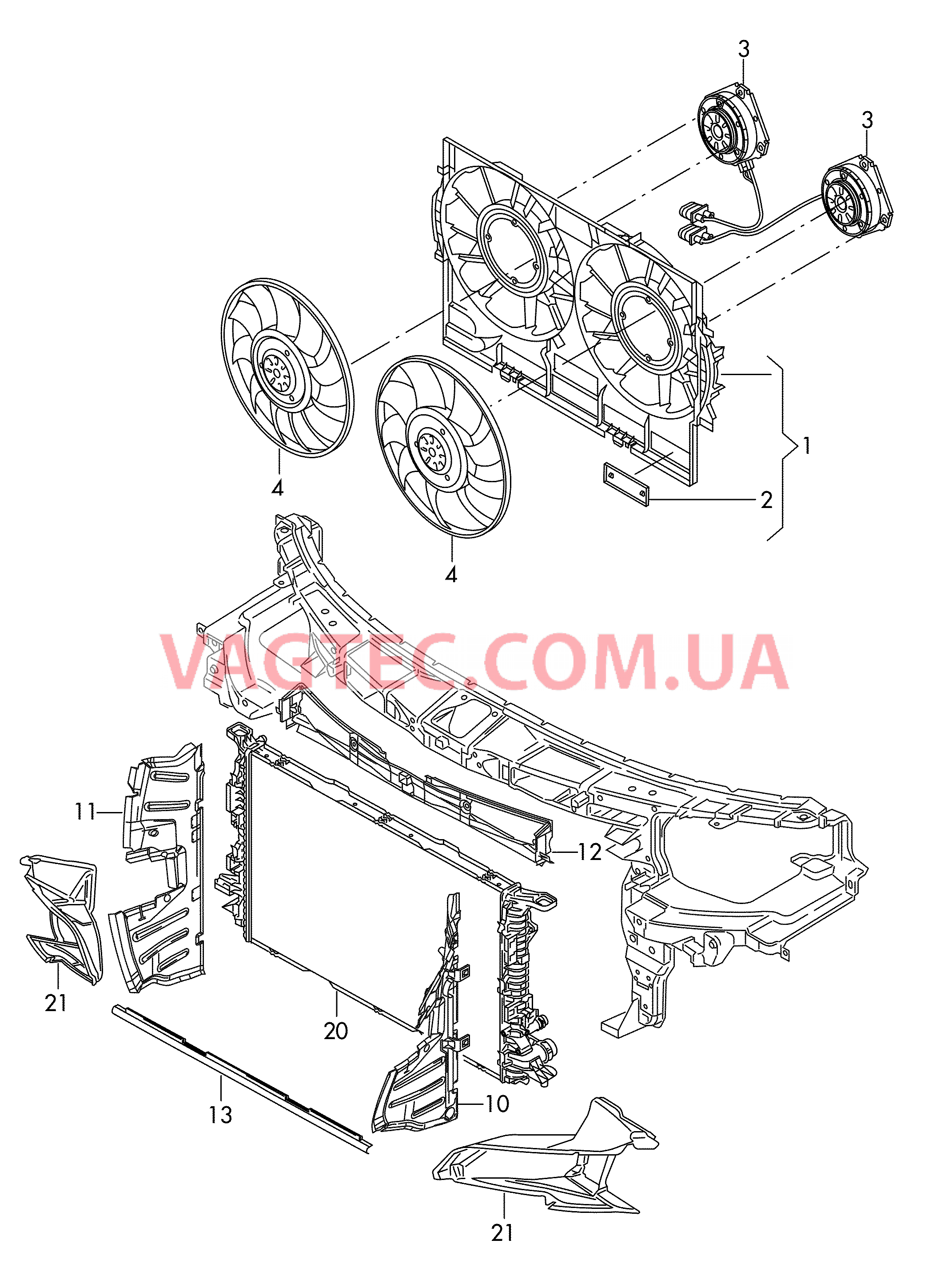 Рамка для двух вентиляторов Воздуховод  для AUDI A6 2011-1