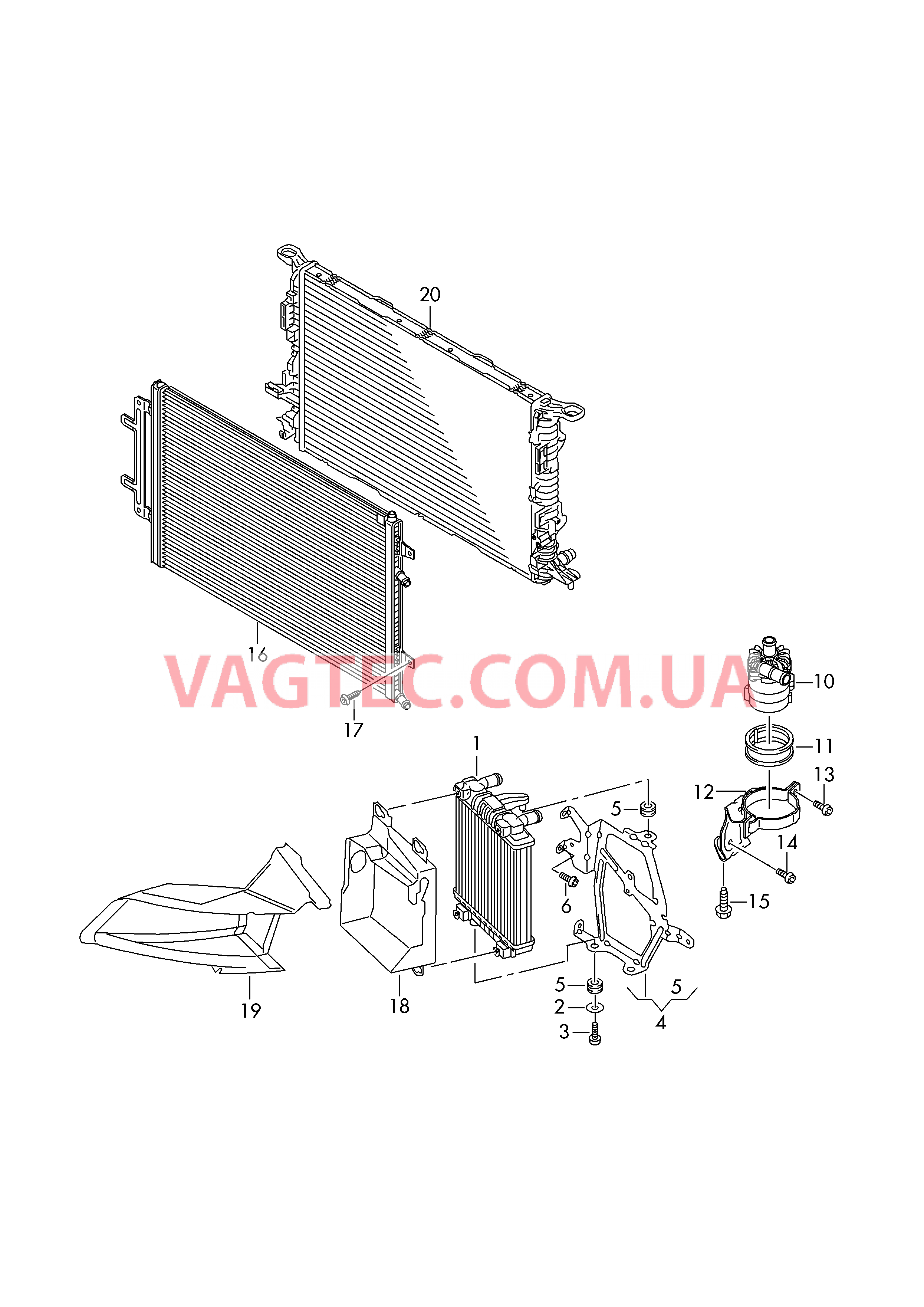 Дополнительный радиатор ОЖ Воздуховод  для AUDI A8 2017