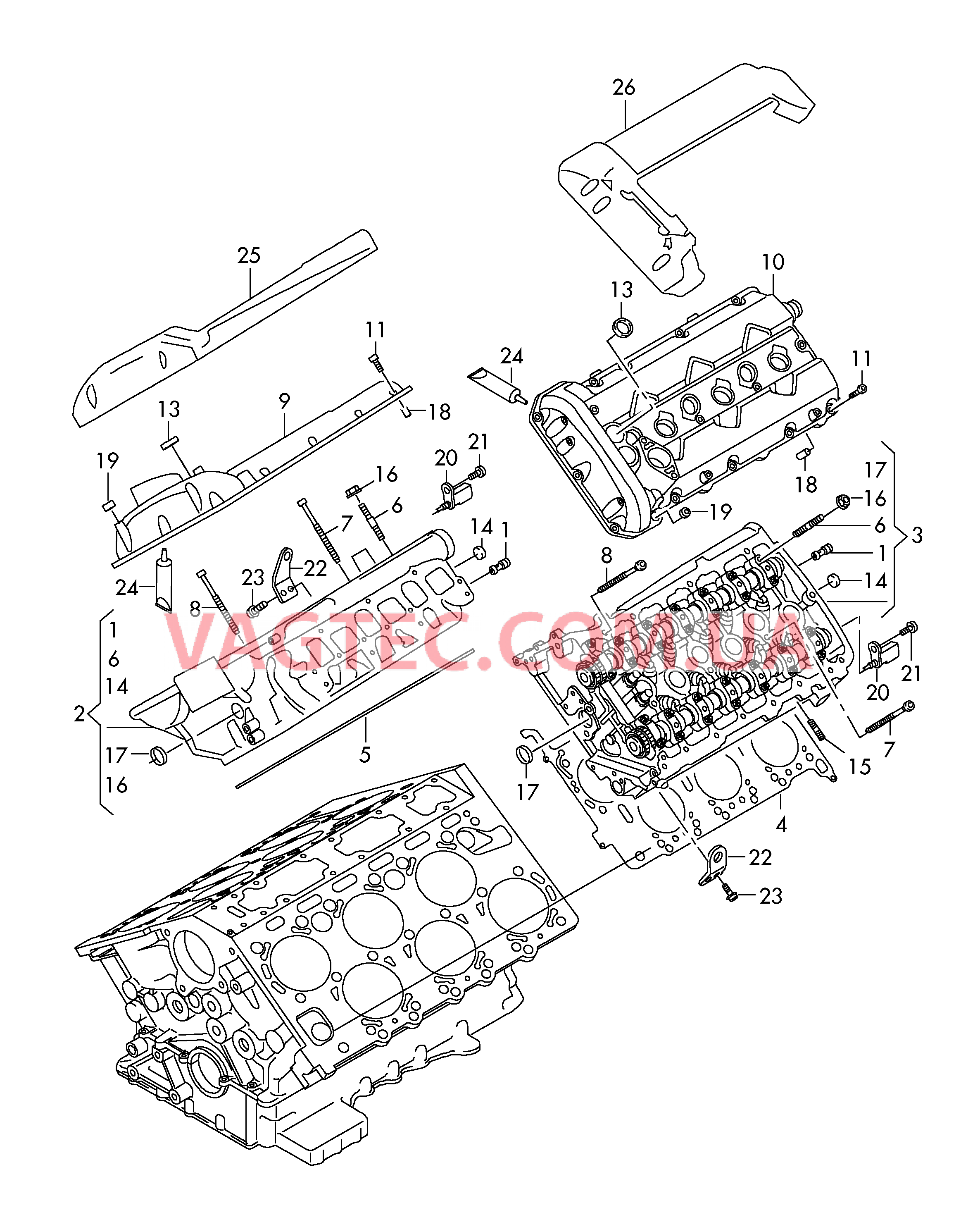 Головка блока цилиндров Крышка ГБЦ  для AUDI A8 2011