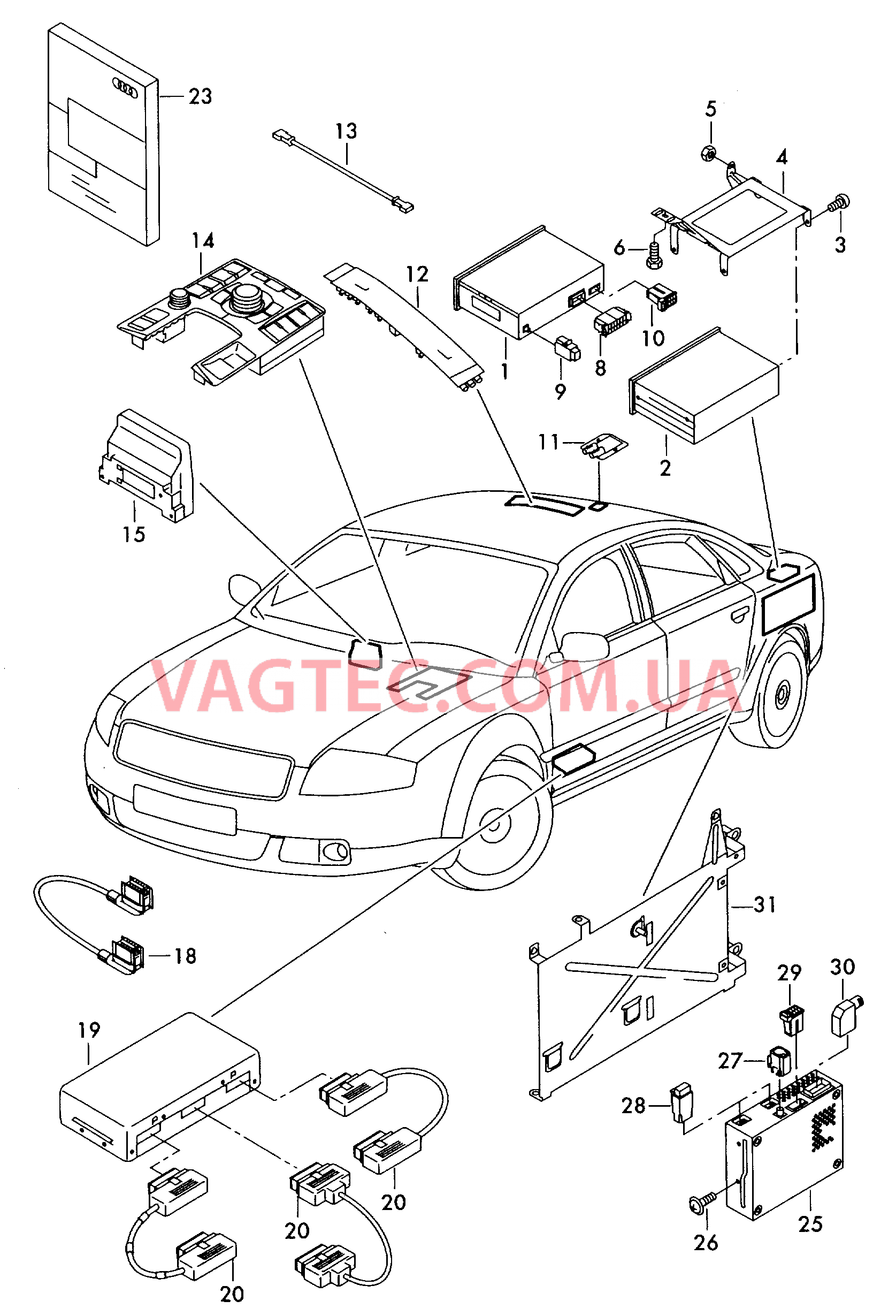 Электрические детали для системы навигации  ТВ-тюнер  для AUDI A8 2005