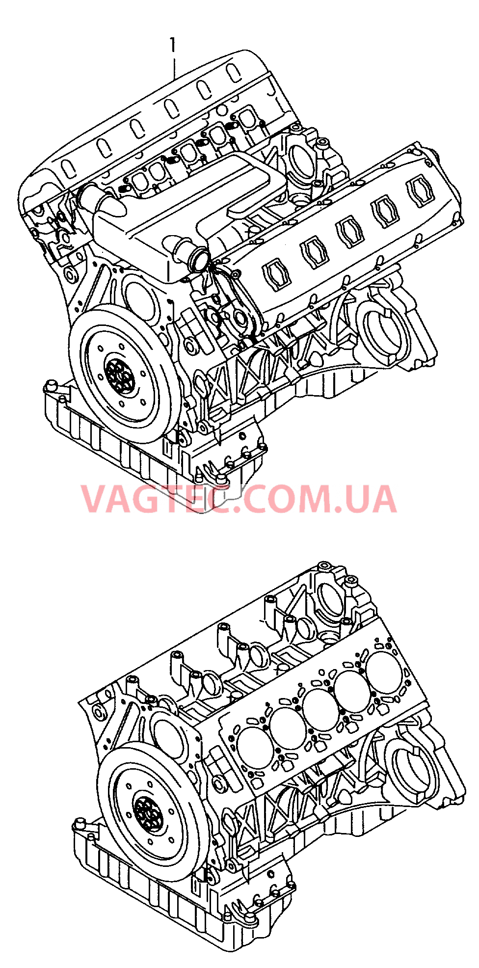 Двигатель с ГБЦ Блок цилиндров в сборе  для AUDI A8 2007