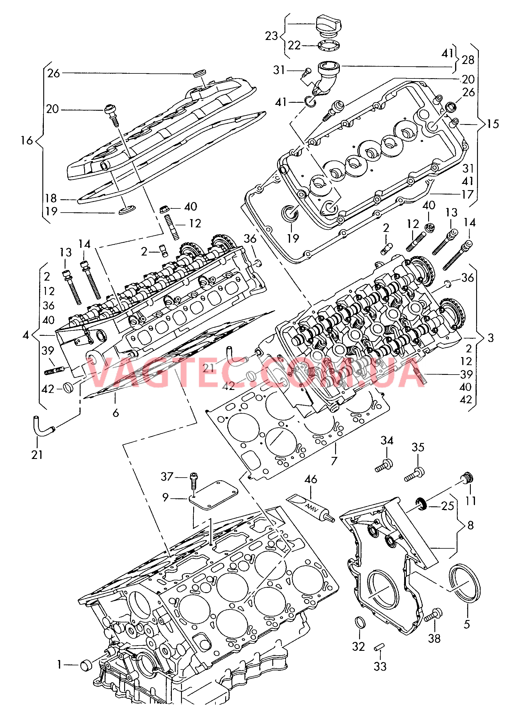 Головка блока цилиндров Крышка ГБЦ  для AUDI A8Q 2003-1