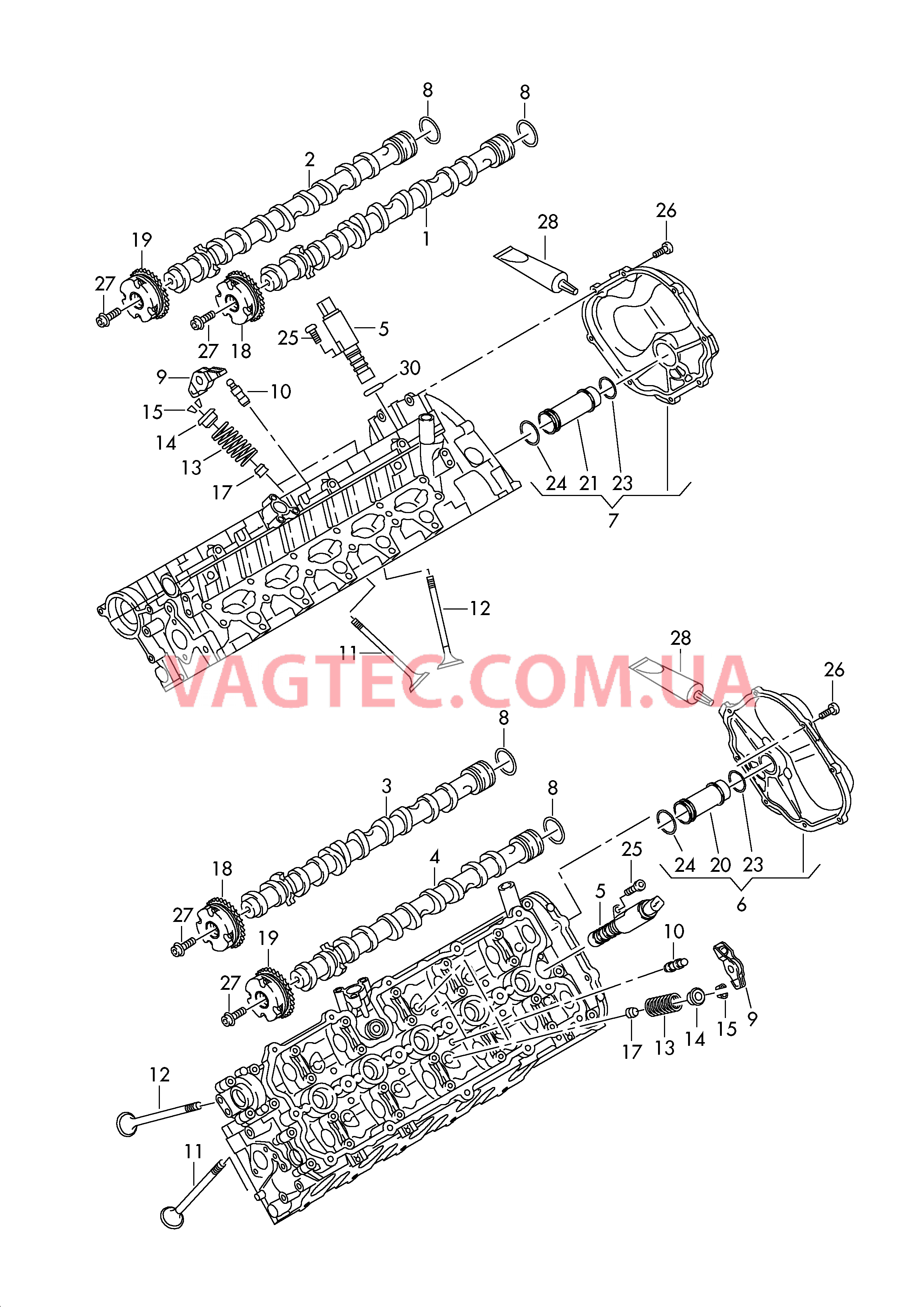 Распределительный вал, клапаны  для AUDI RS6 2008