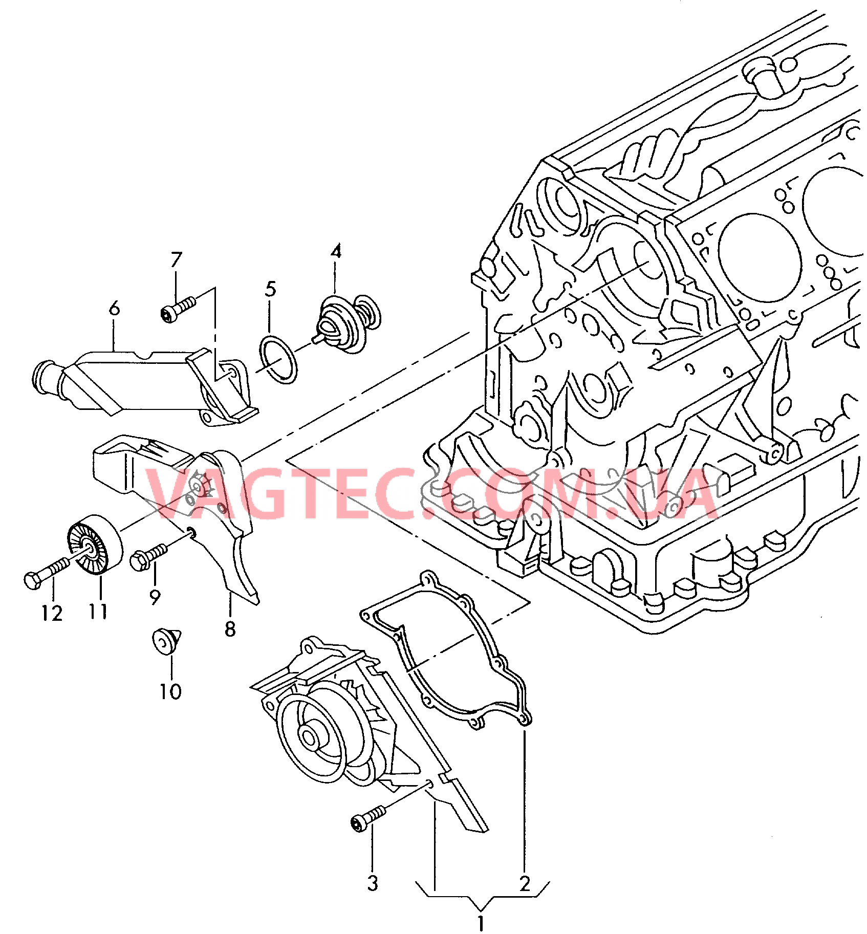 Насос системы охлаждения  для AUDI A8 2005