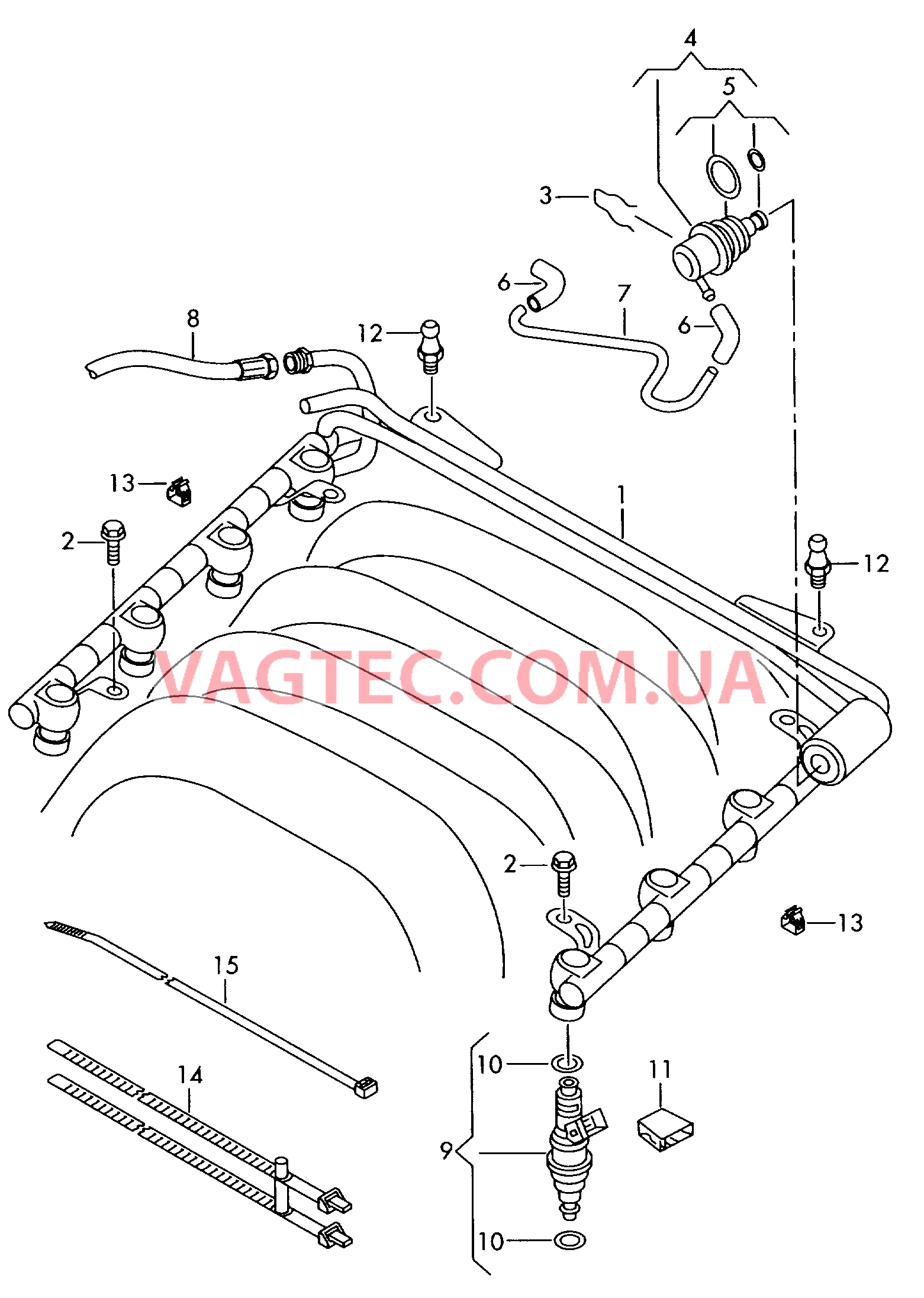 Топливопровод Регулятор давления Форсунка  для AUDI A8Q 2005