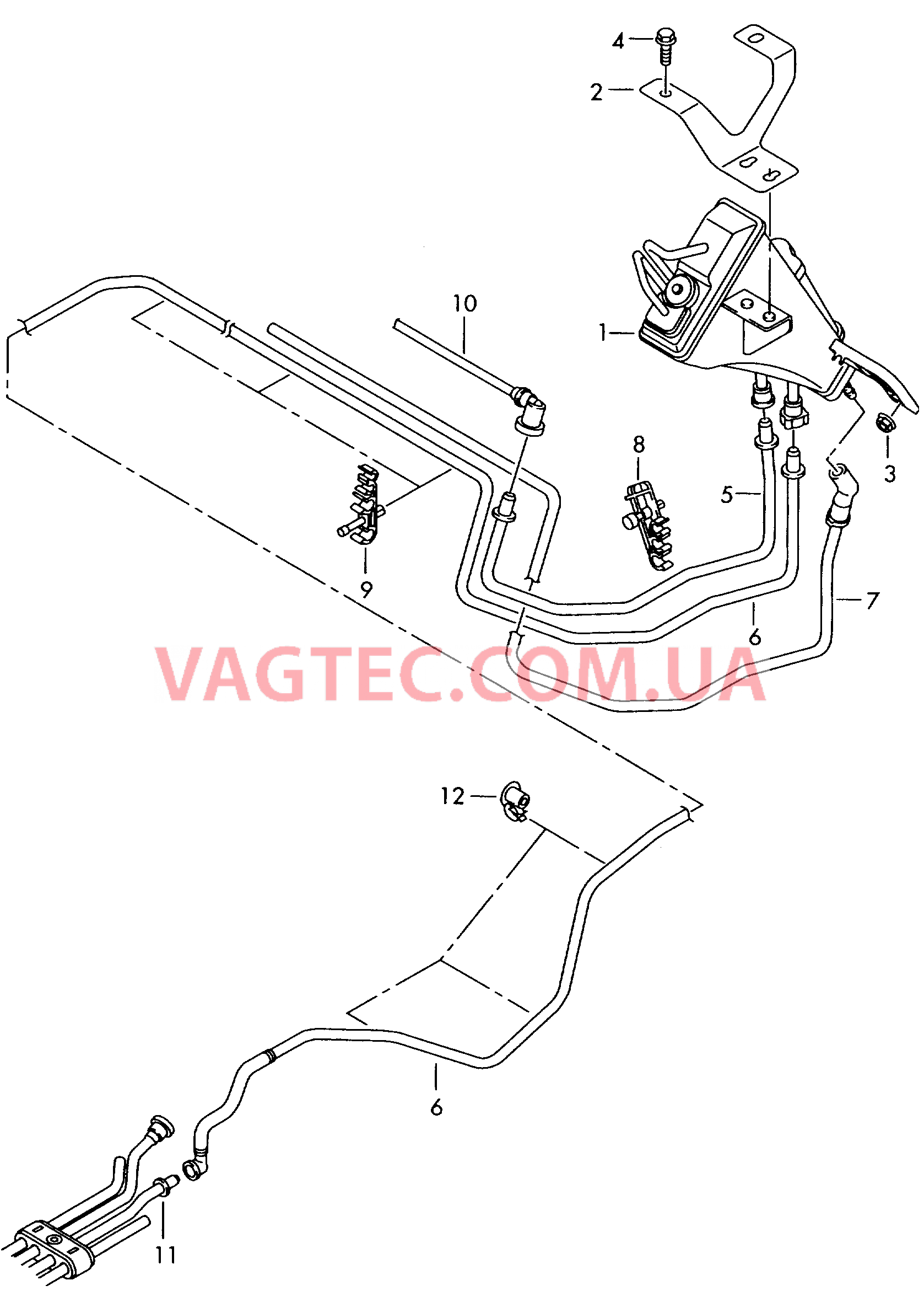 Адсорбер Трубка для удаления воздуха  для AUDI A8 2004