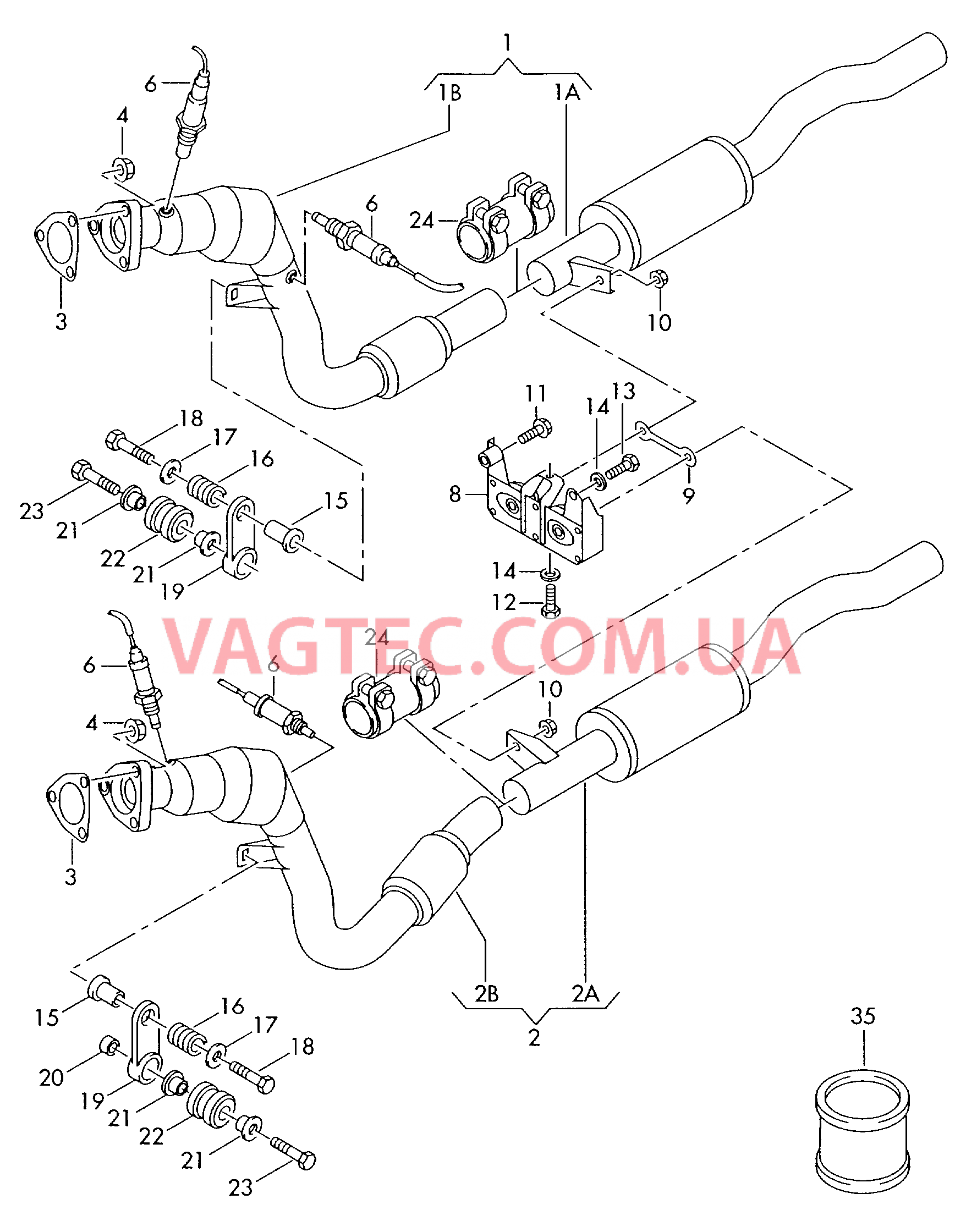 Труба выпуска ОГ с нейтрализат Передний глушитель  для AUDI A8 2006