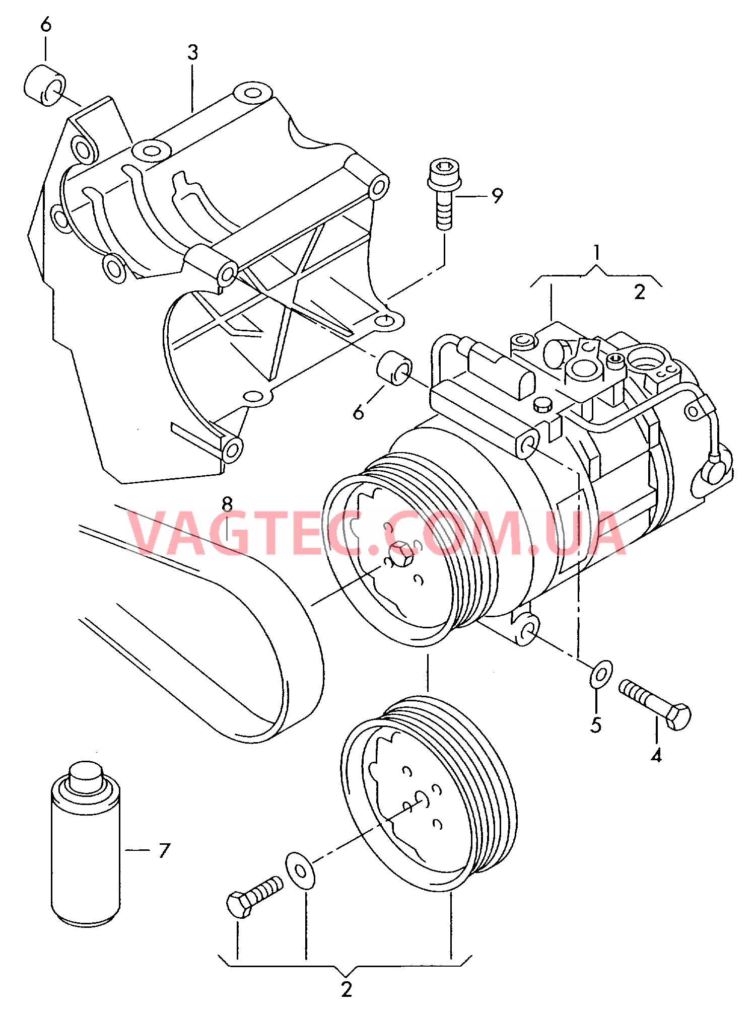 Компрессор климатической уст. Детали соединительные и крепежные для компрессора  для AUDI A8Q 2003-1