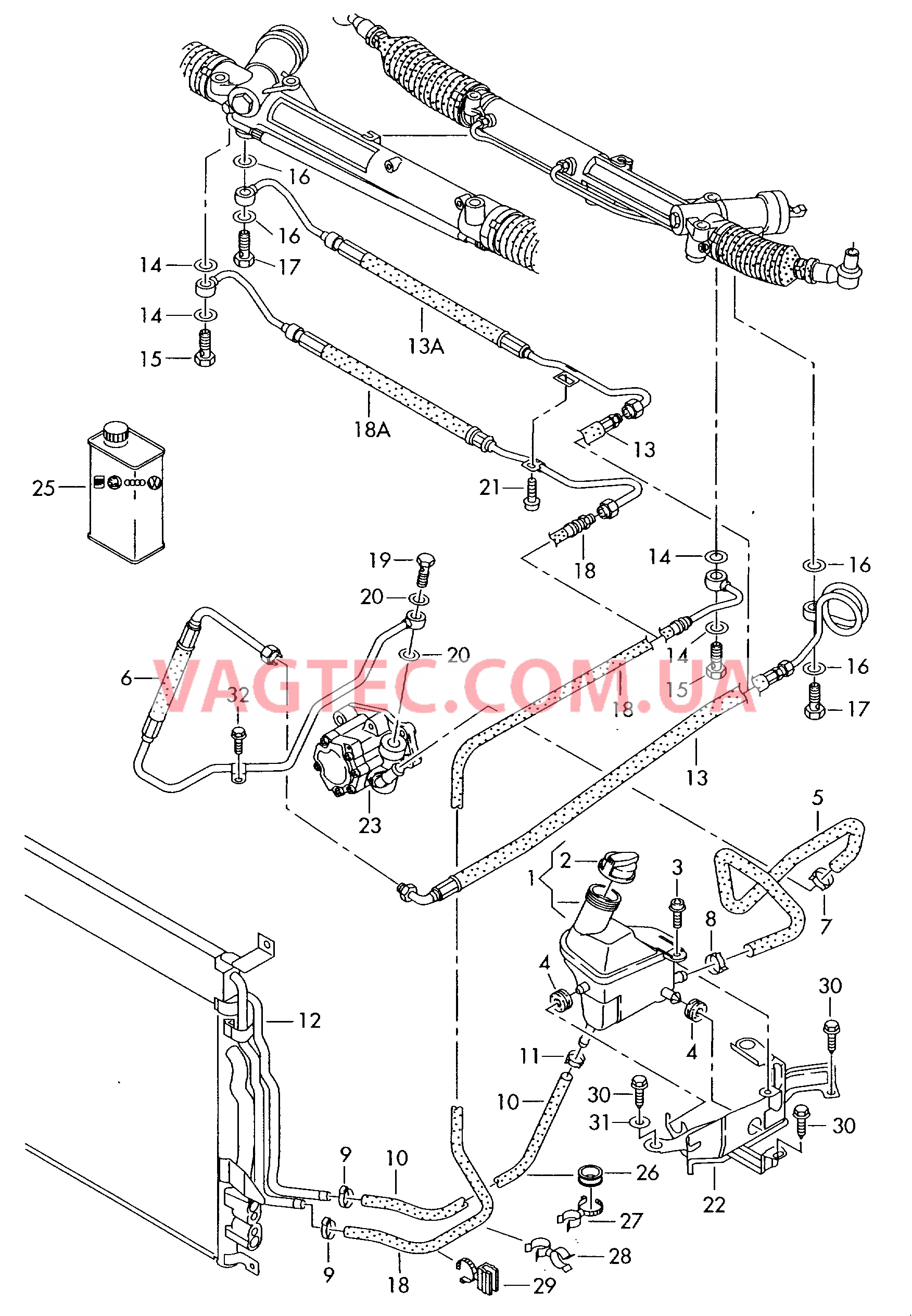 Масляный бачок с соединительными деталями, шлангами  для AUDI A8Q 2005