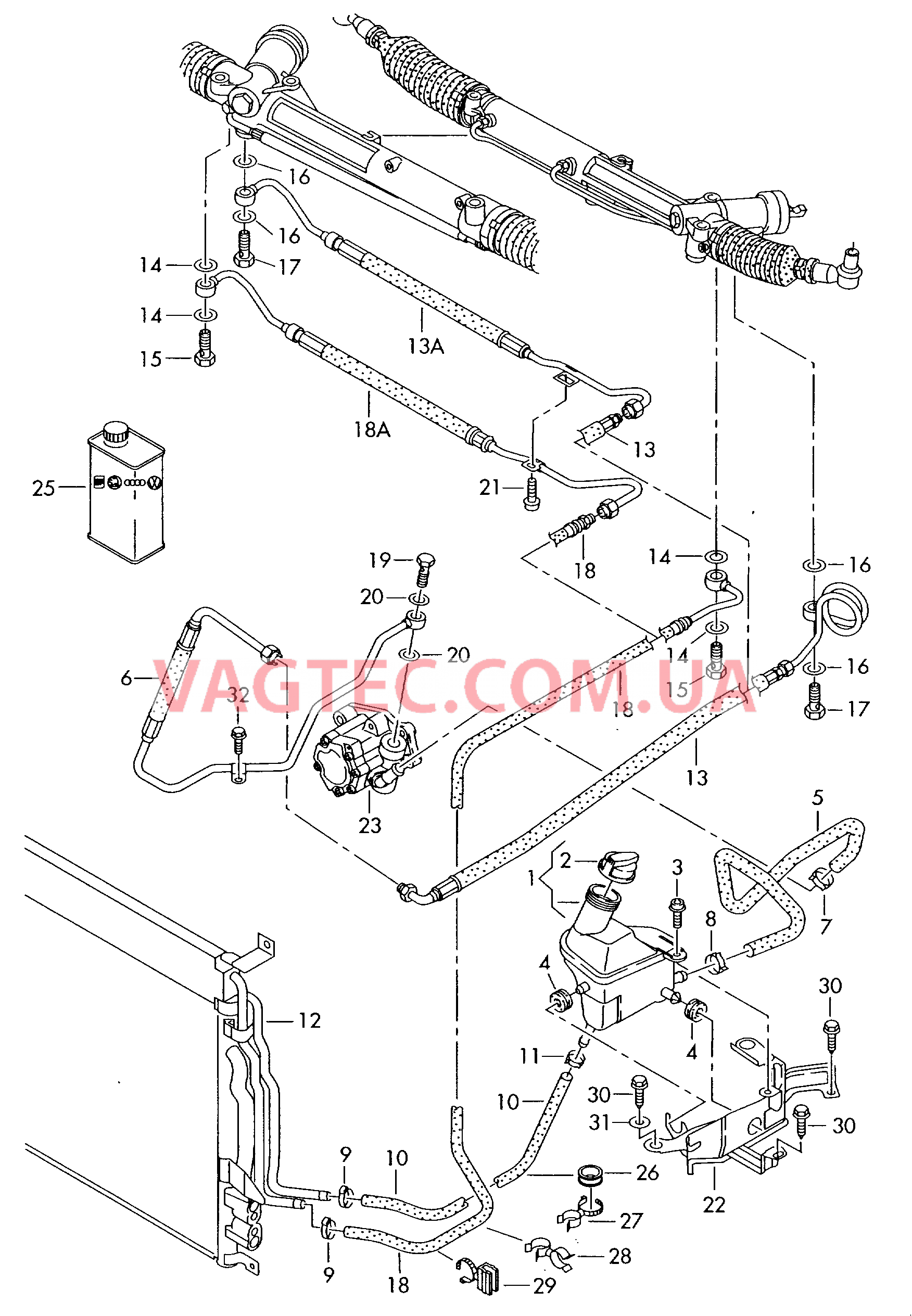 Масляный бачок с соединительными деталями, шлангами  для AUDI A8Q 2007