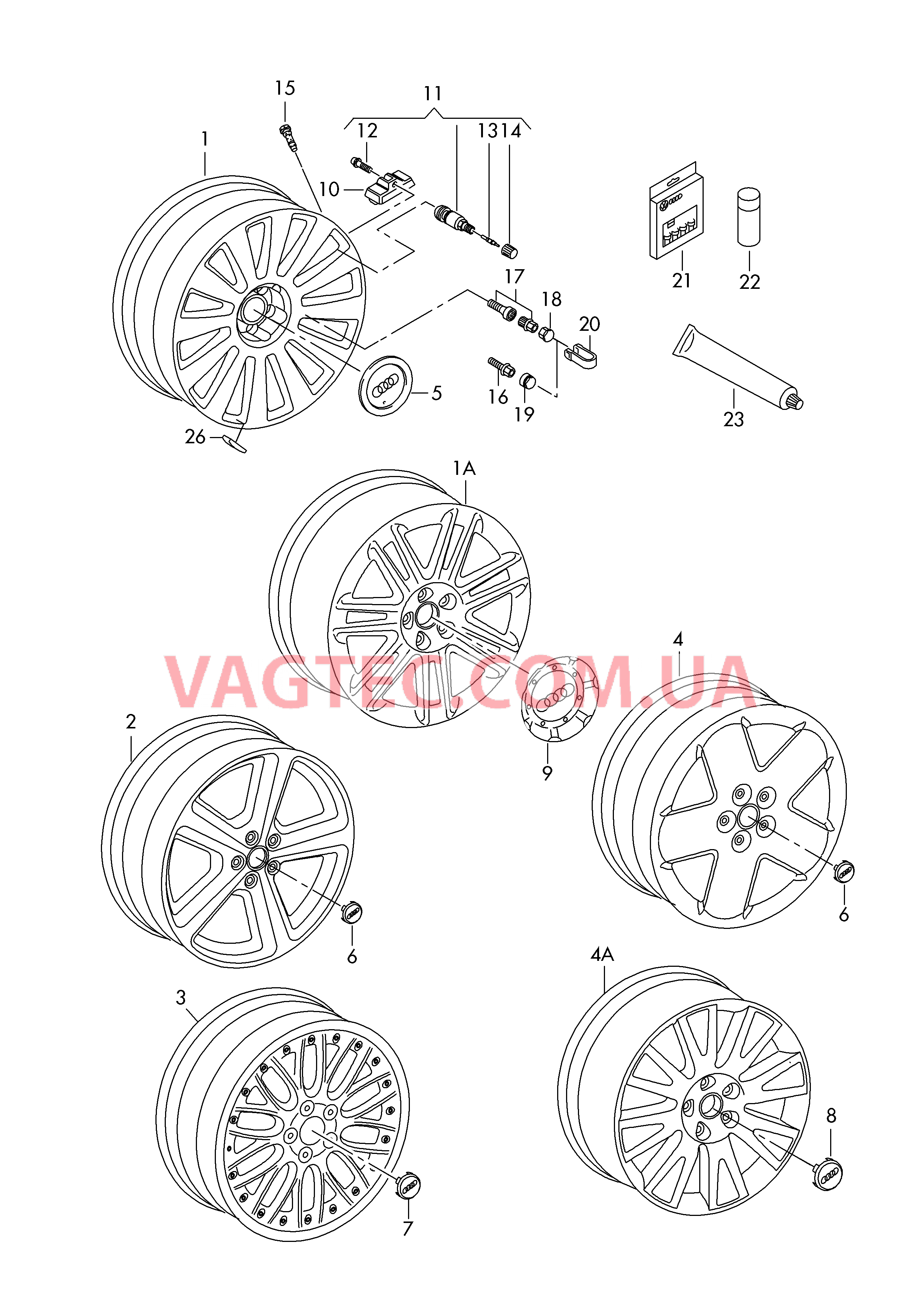 Алюминиевый диск Колпак колеса Балансировочный груз  для AUDI A8Q 2007