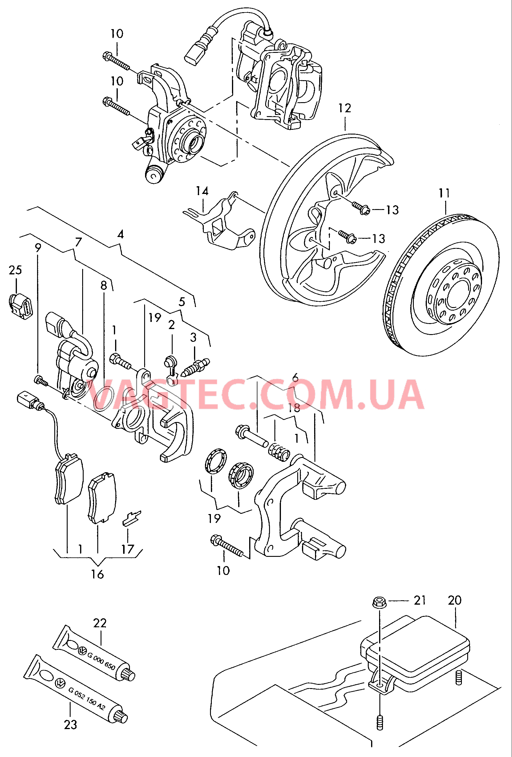 Торм. мех. с плав. суппортом Тормозной диск (вентилир.)  для AUDI A8 2004