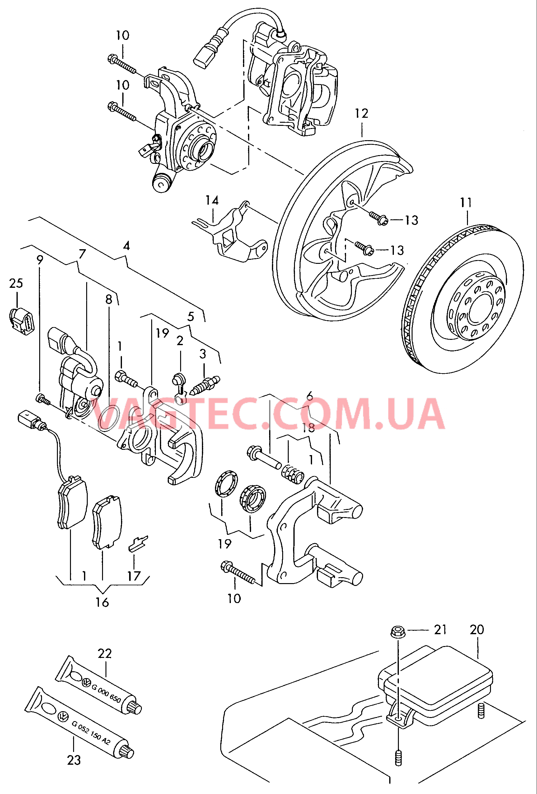 Торм. мех. с плав. суппортом Тормозной диск (вентилир.)  для AUDI A8Q 2006