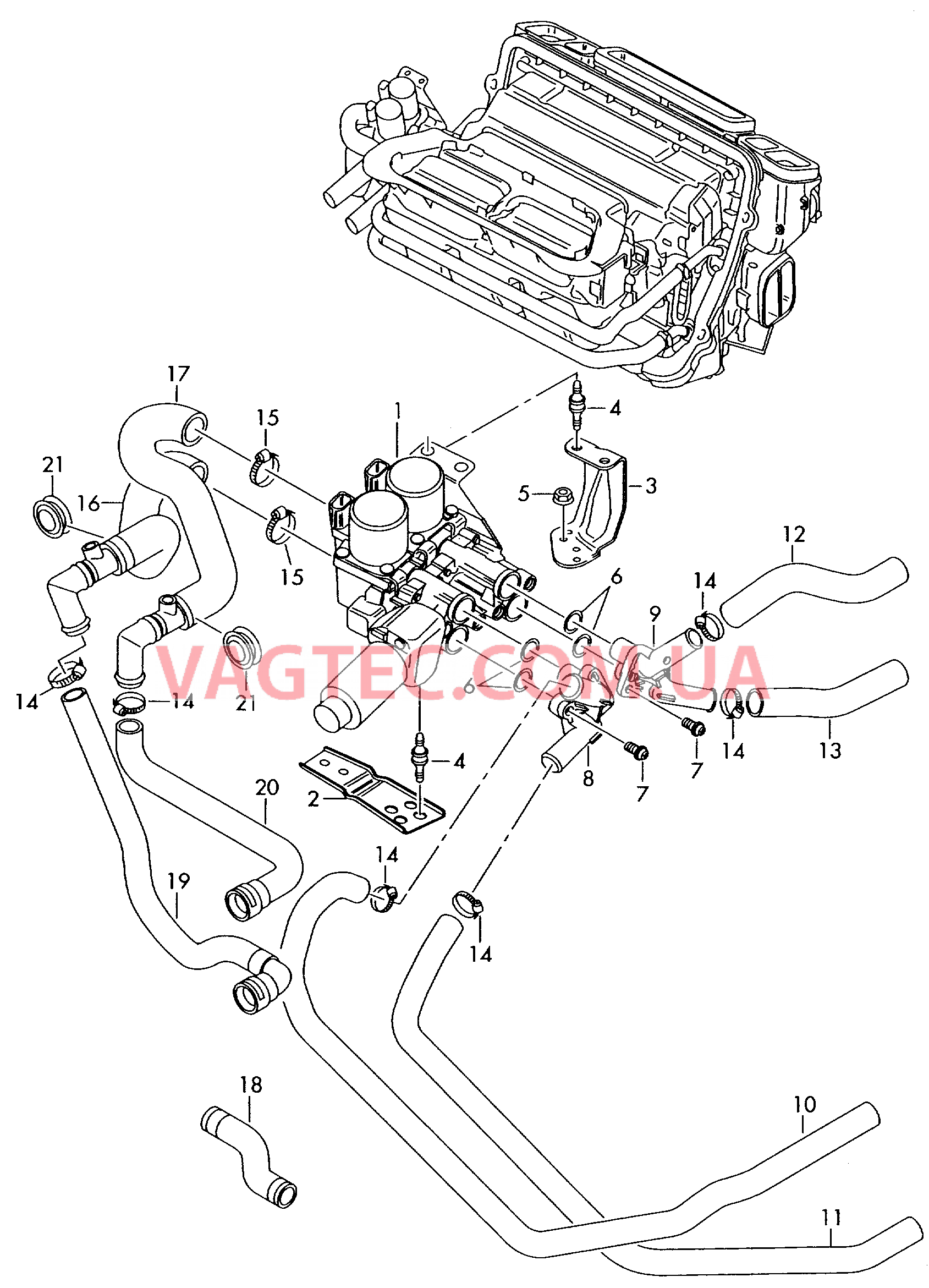 Шланги ОЖ и трубки  для AUDI A8 2008