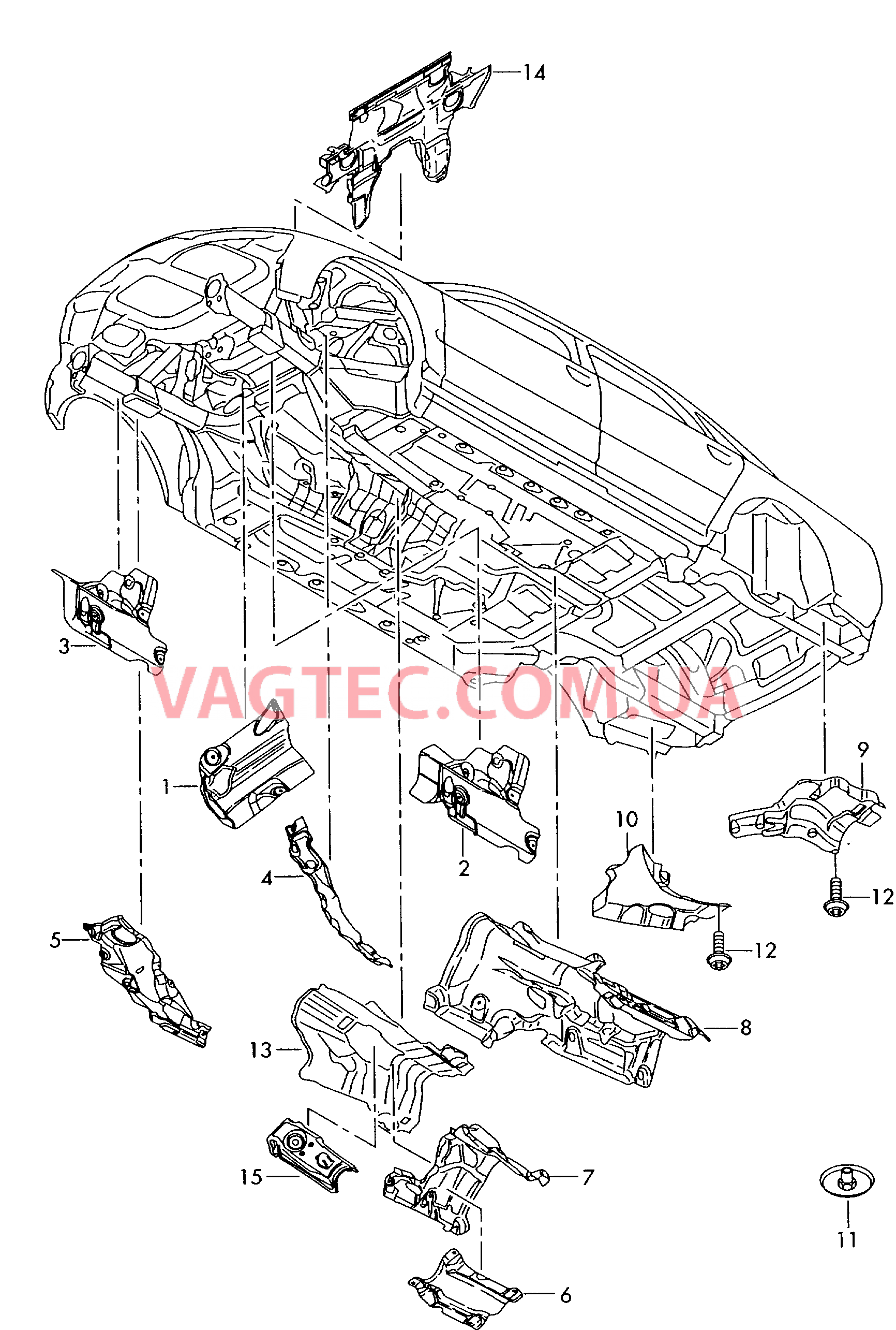 Теплозащитный экран  для AUDI A8Q 2003-1