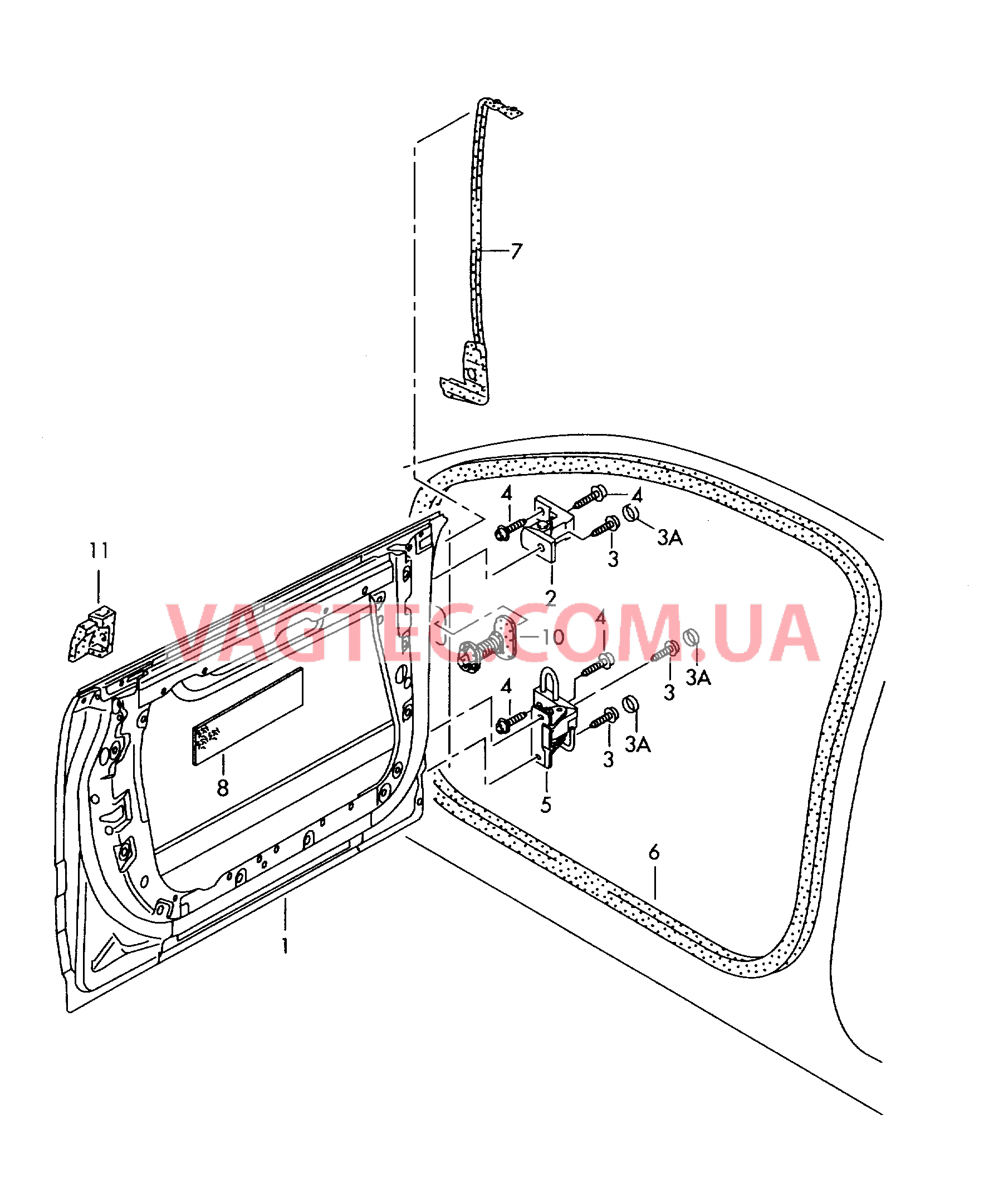 Двери Петля двери Уплотнитель двери  для AUDI A8Q 2005